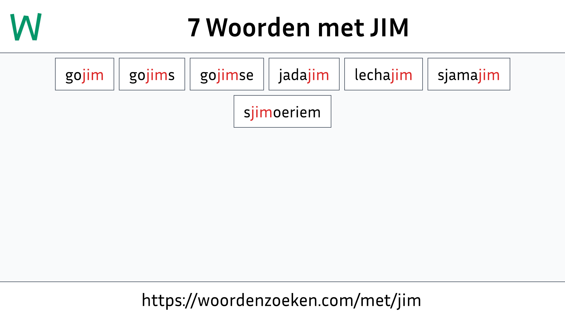 Woorden met JIM