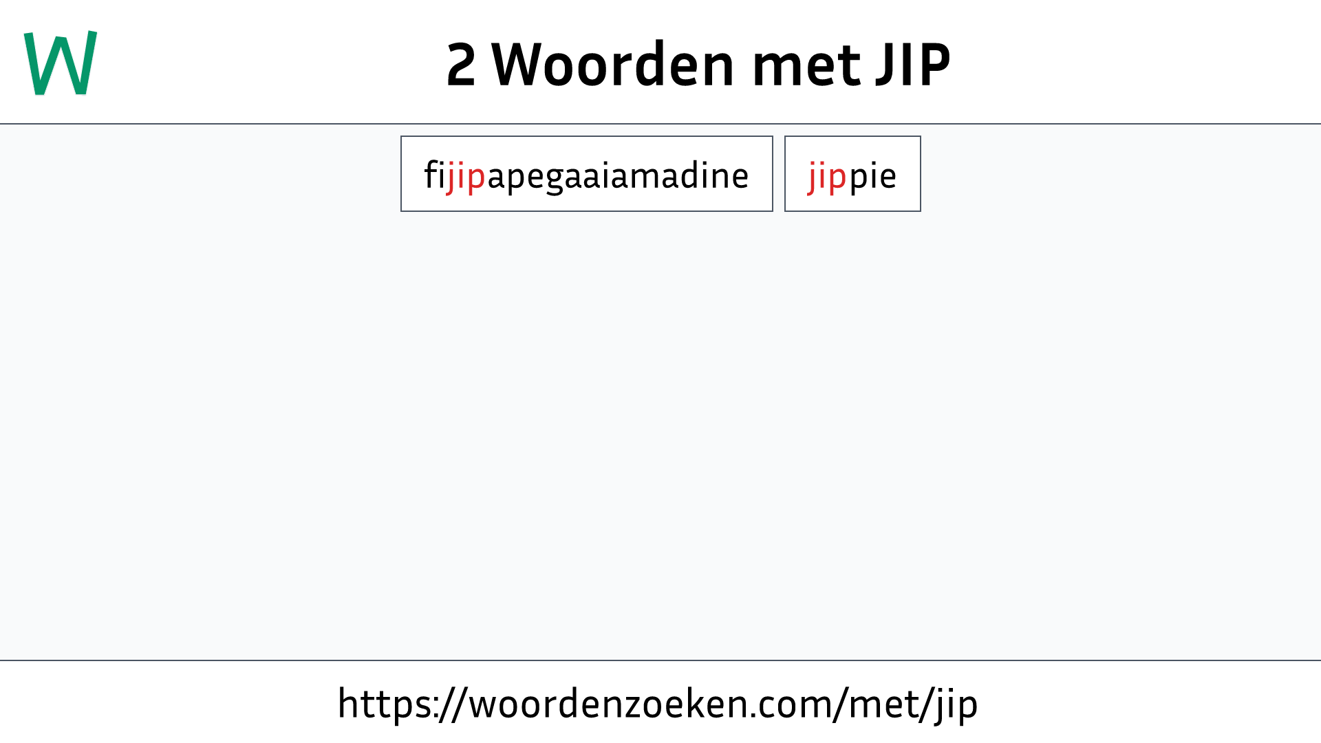 Woorden met JIP