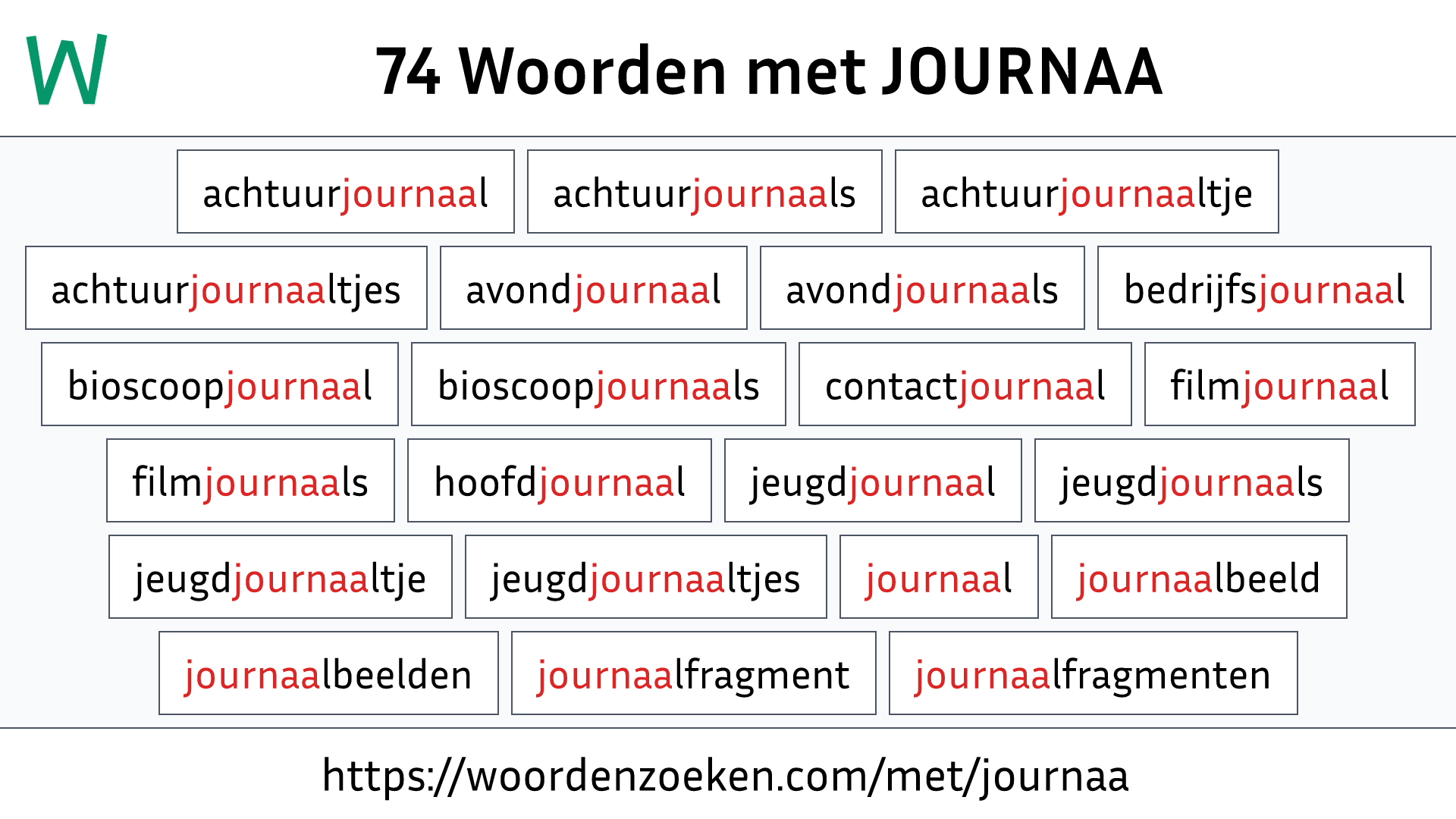 Woorden met JOURNAA