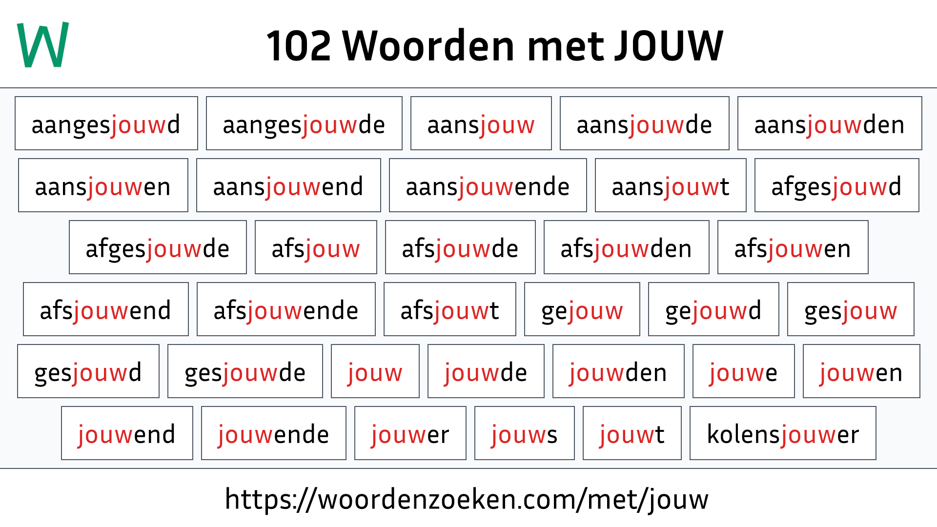 Woorden met JOUW