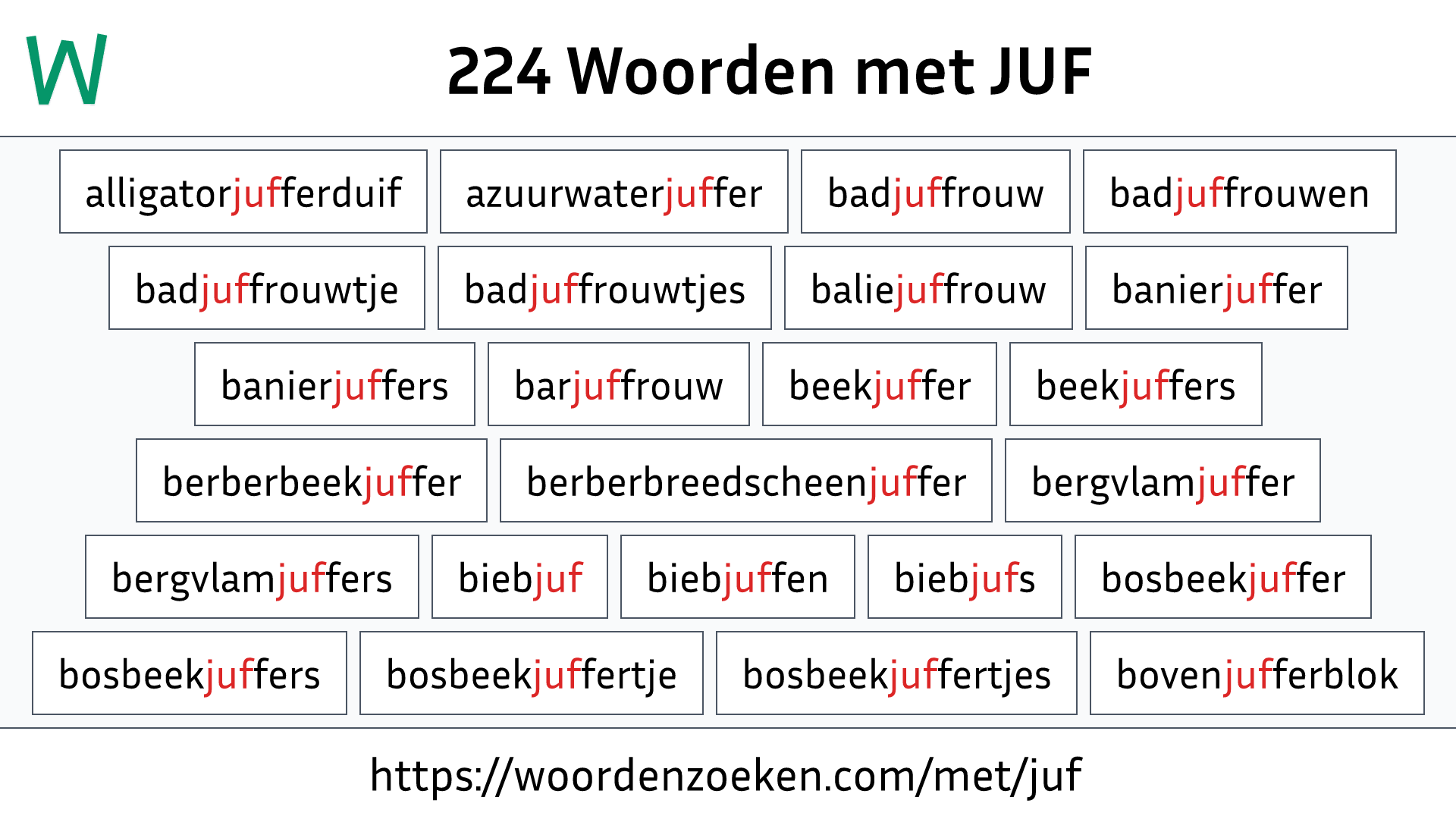 Woorden met JUF