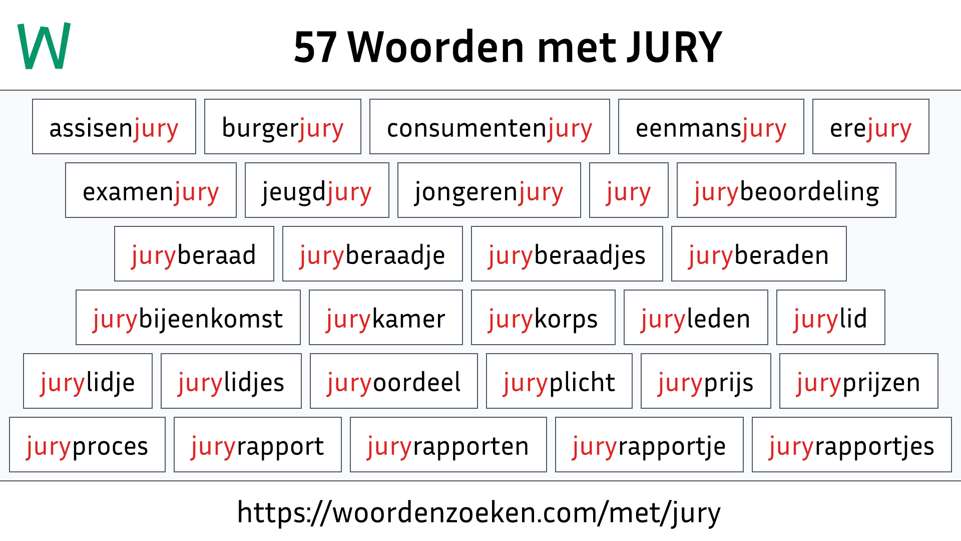 Woorden met JURY