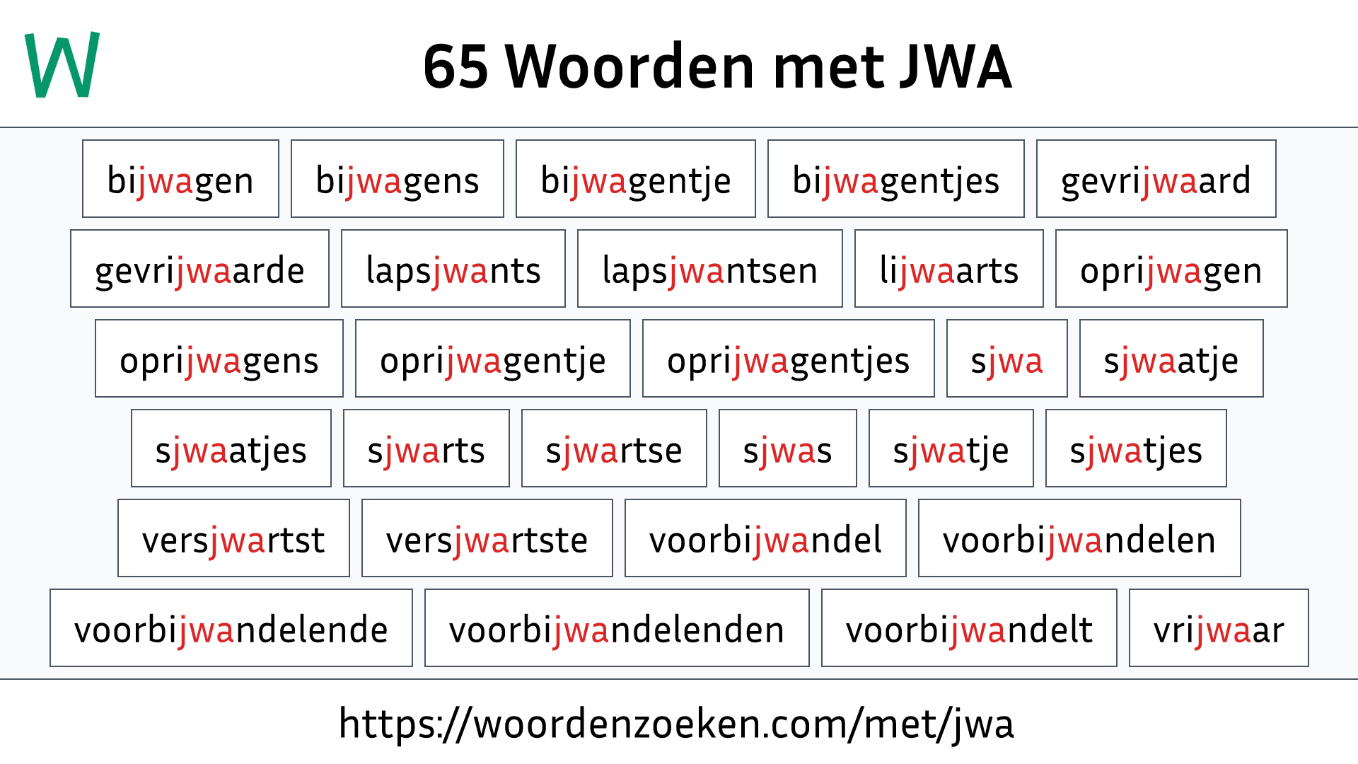 Woorden met JWA