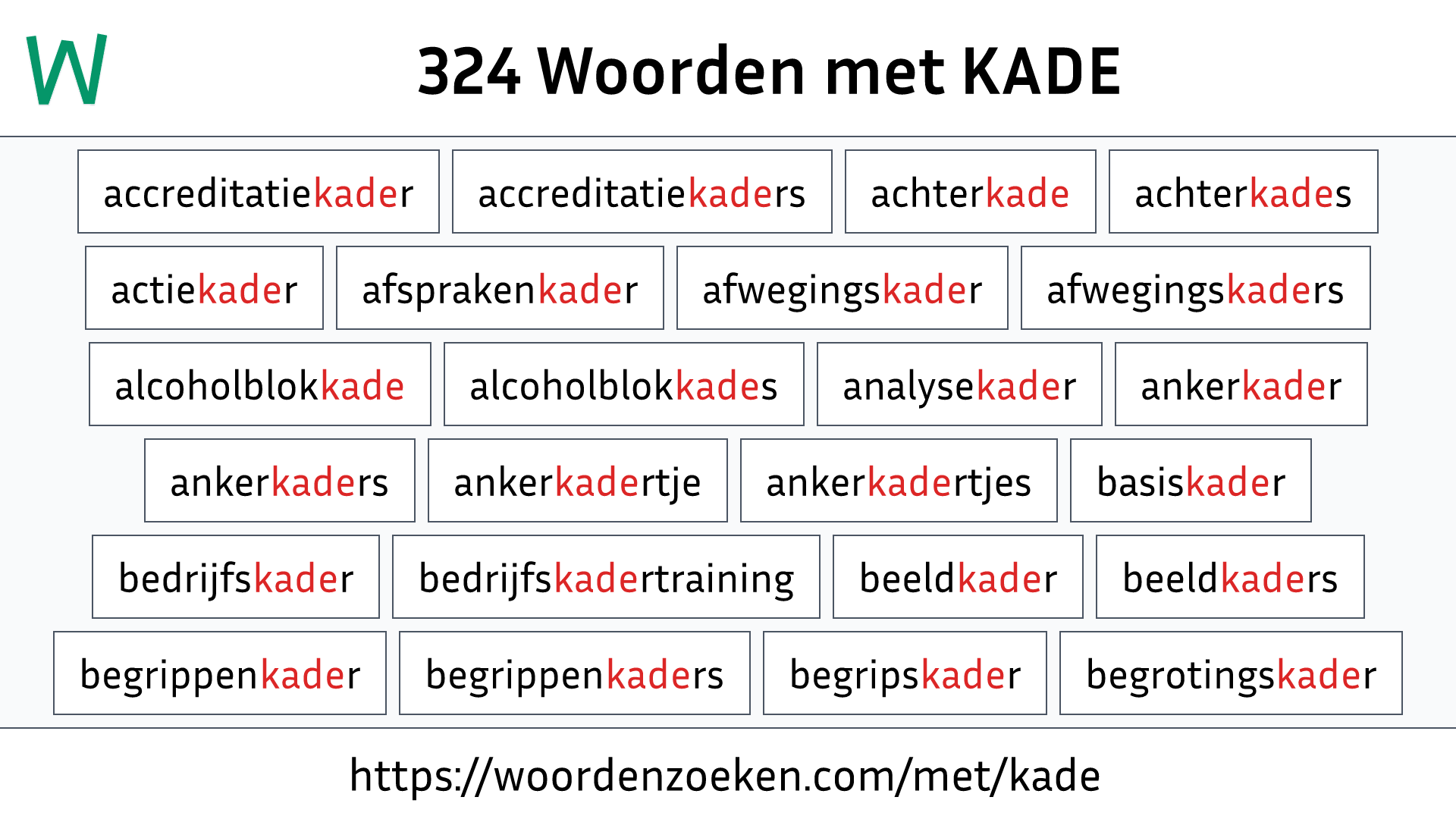 Woorden met KADE