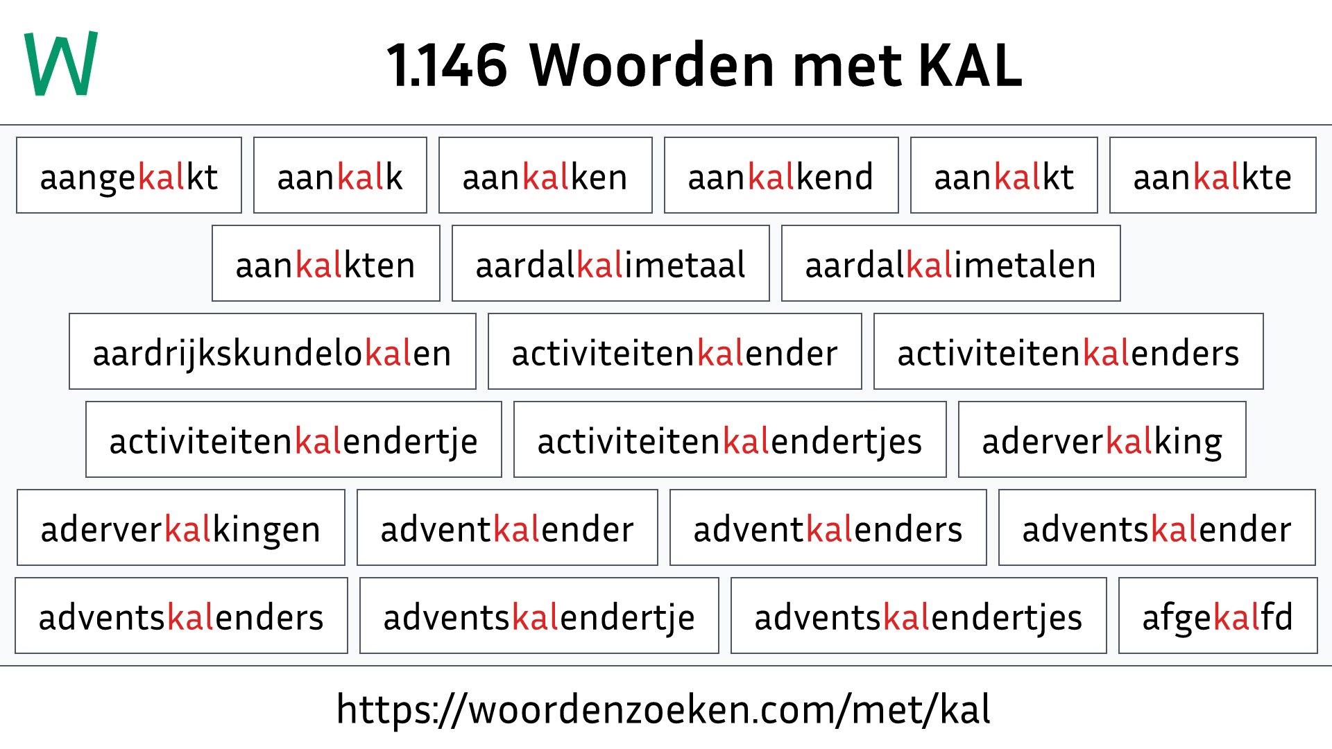 Woorden met KAL
