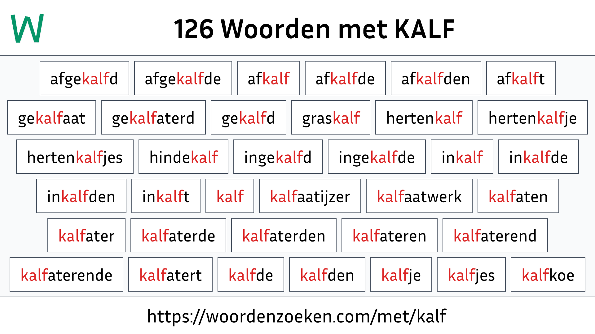 Woorden met KALF