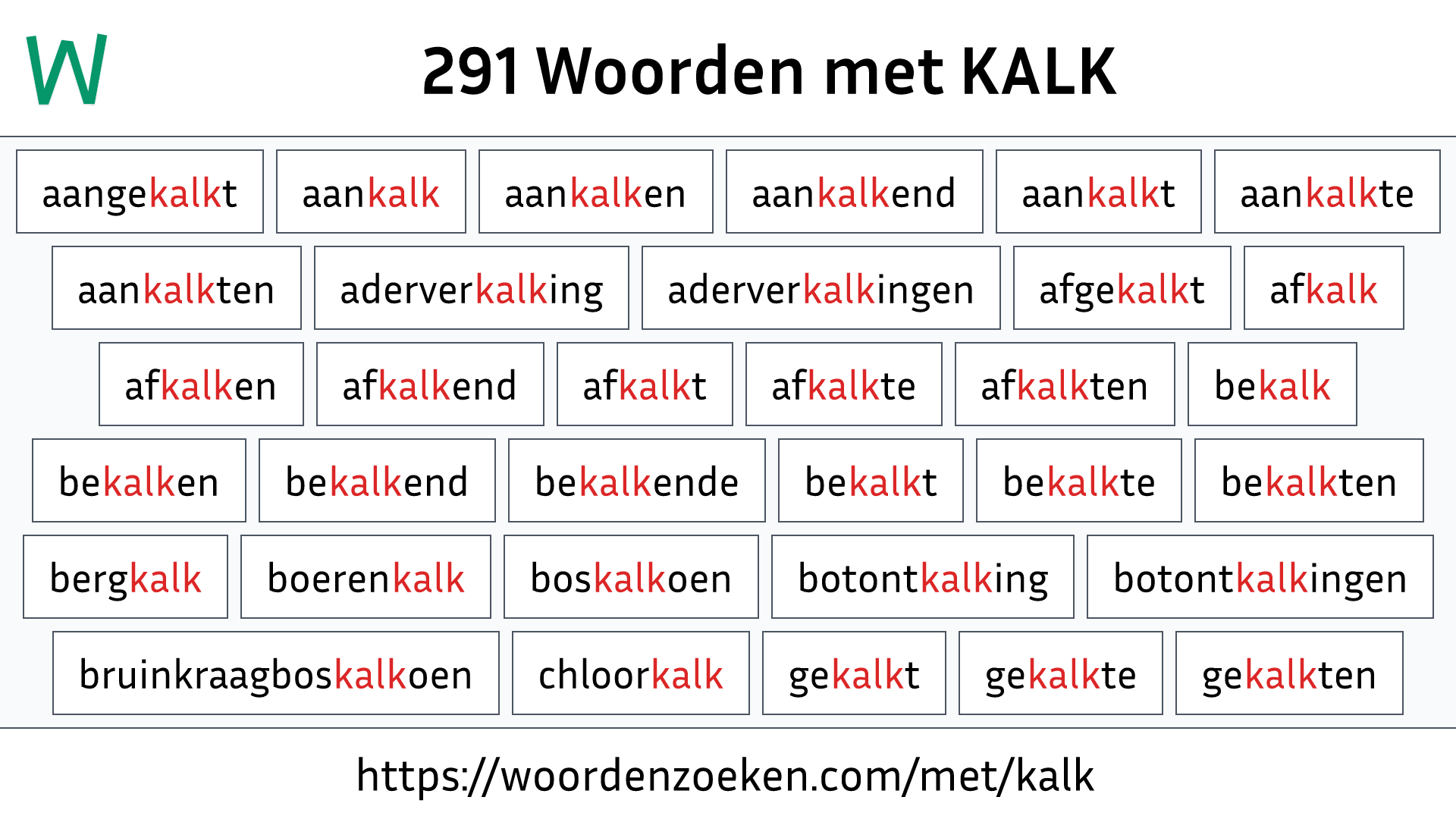 Woorden met KALK