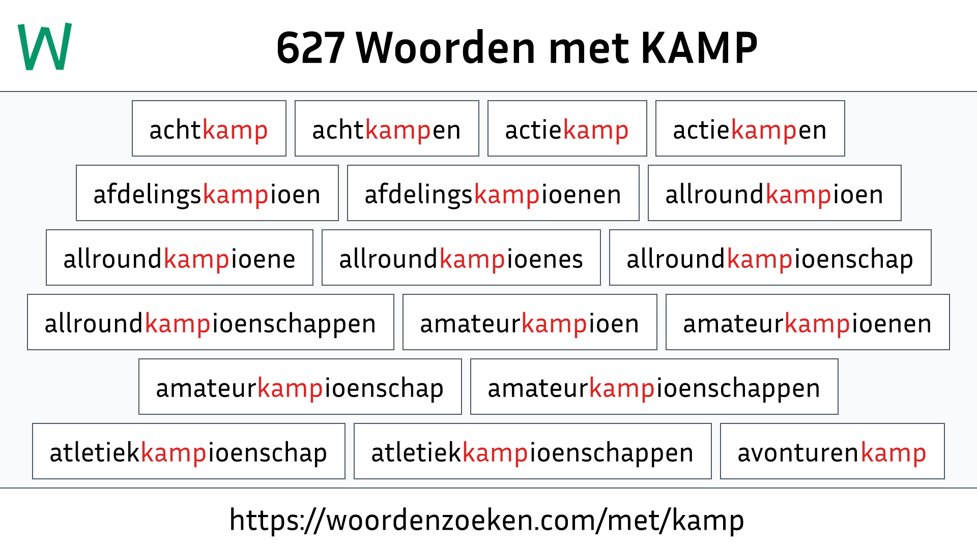 Woorden met KAMP