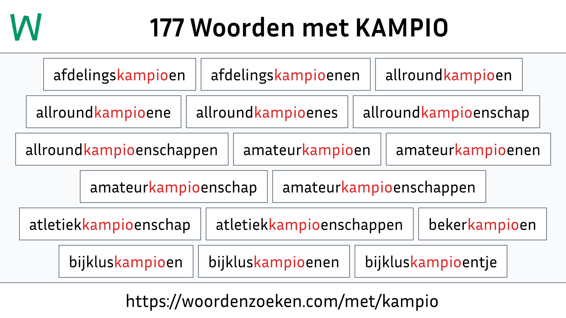 Woorden met KAMPIO