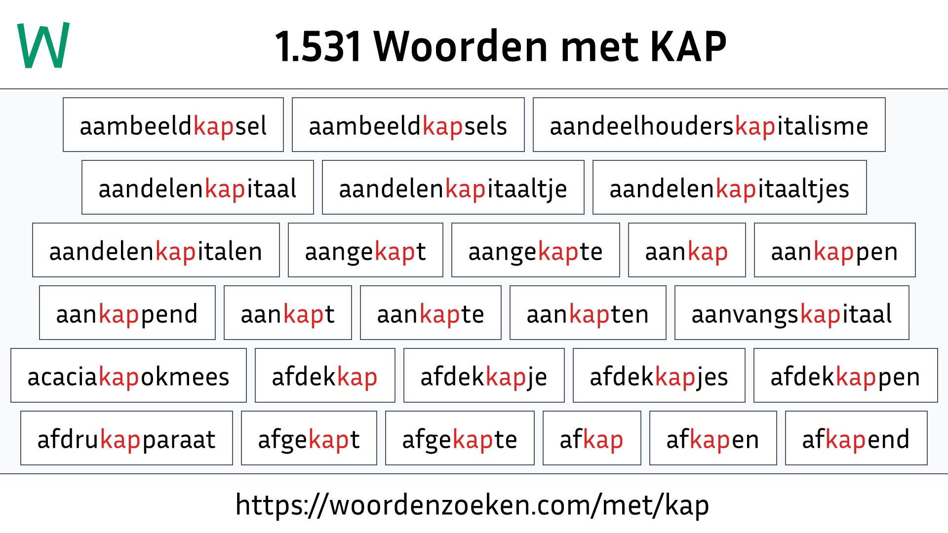 Woorden met KAP