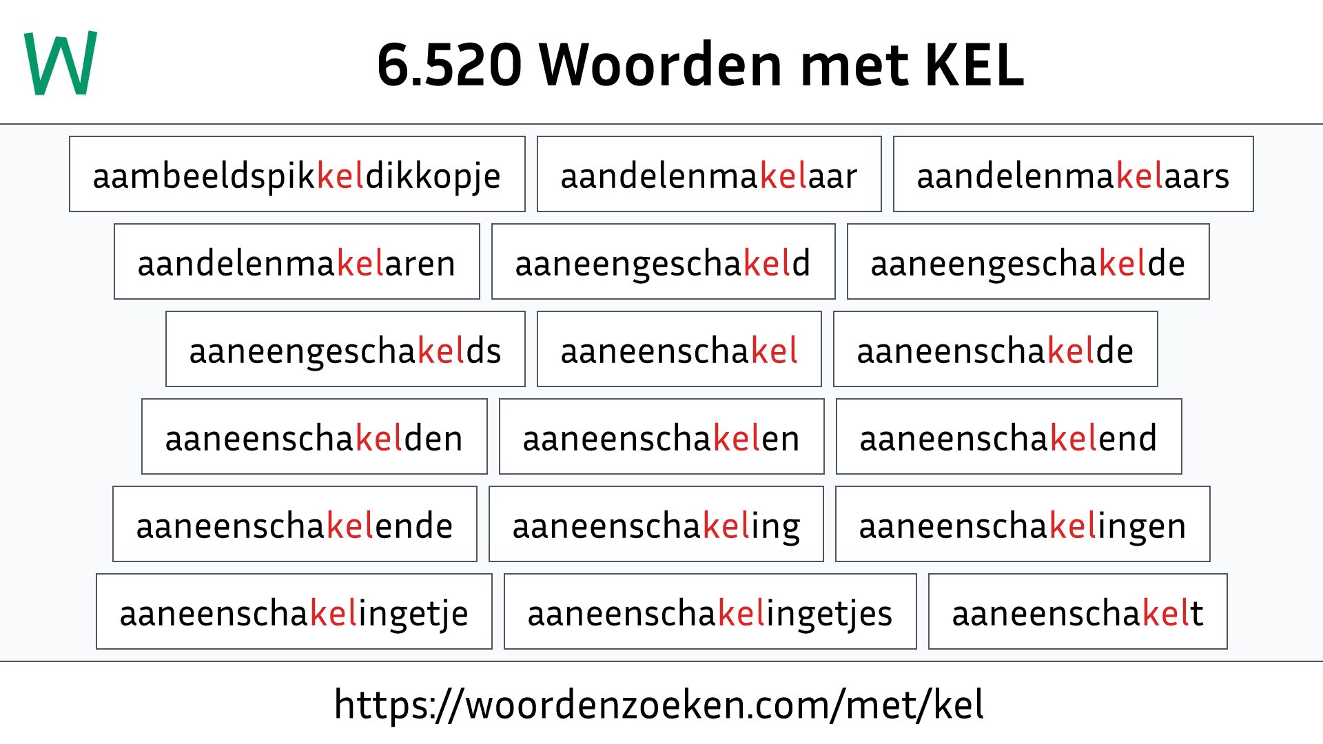 Woorden met KEL