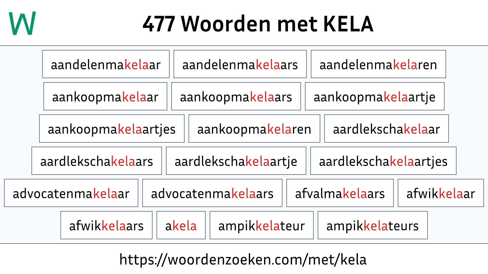 Woorden met KELA