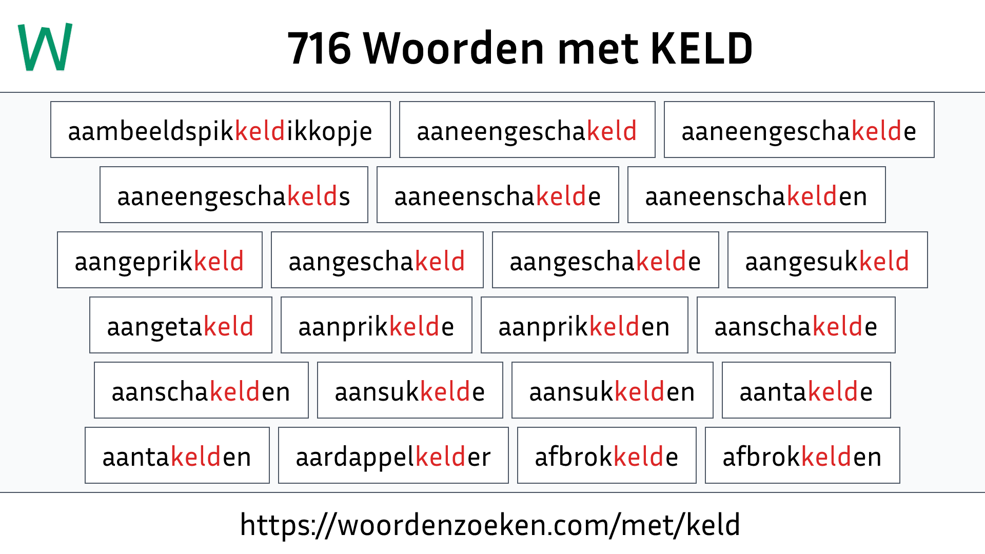 Woorden met KELD