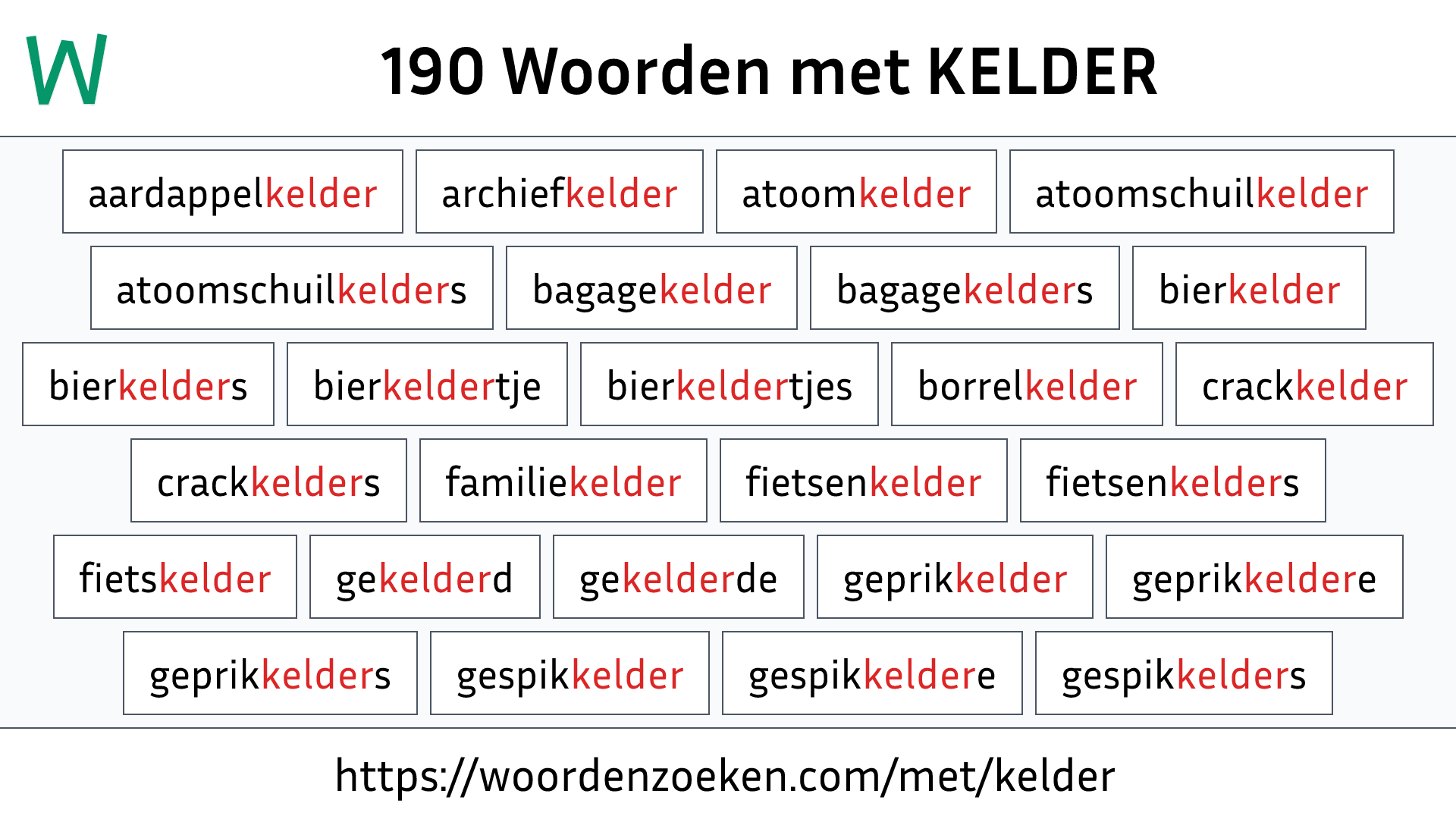 Woorden met KELDER
