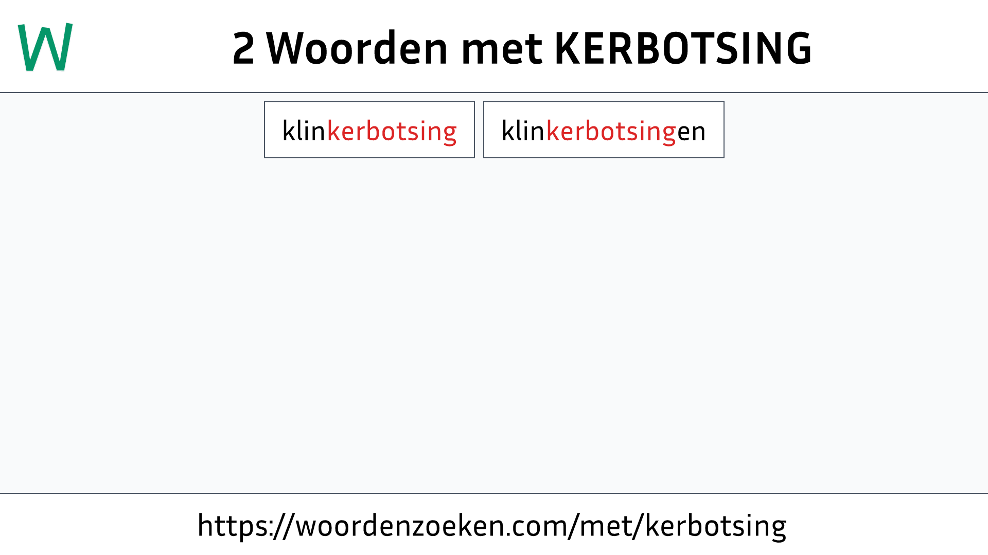 Woorden met KERBOTSING