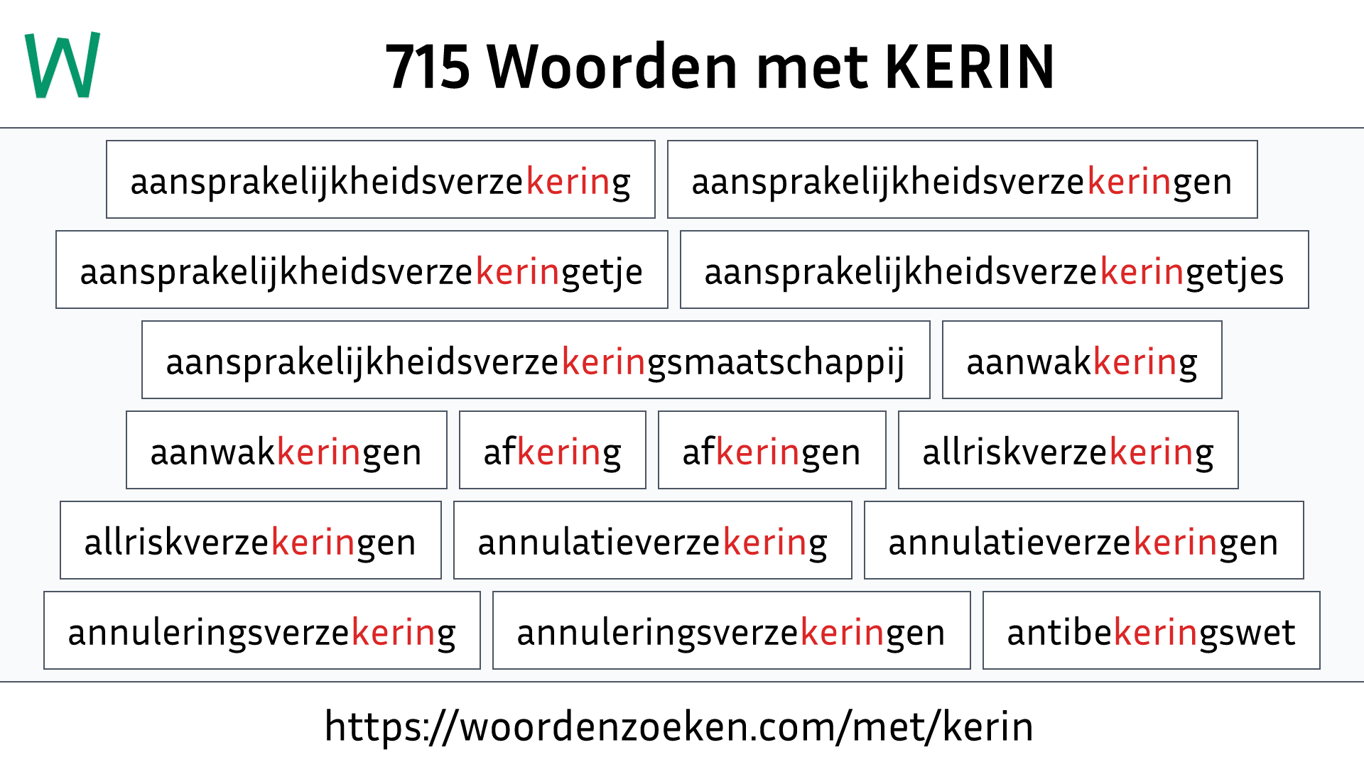 Woorden met KERIN