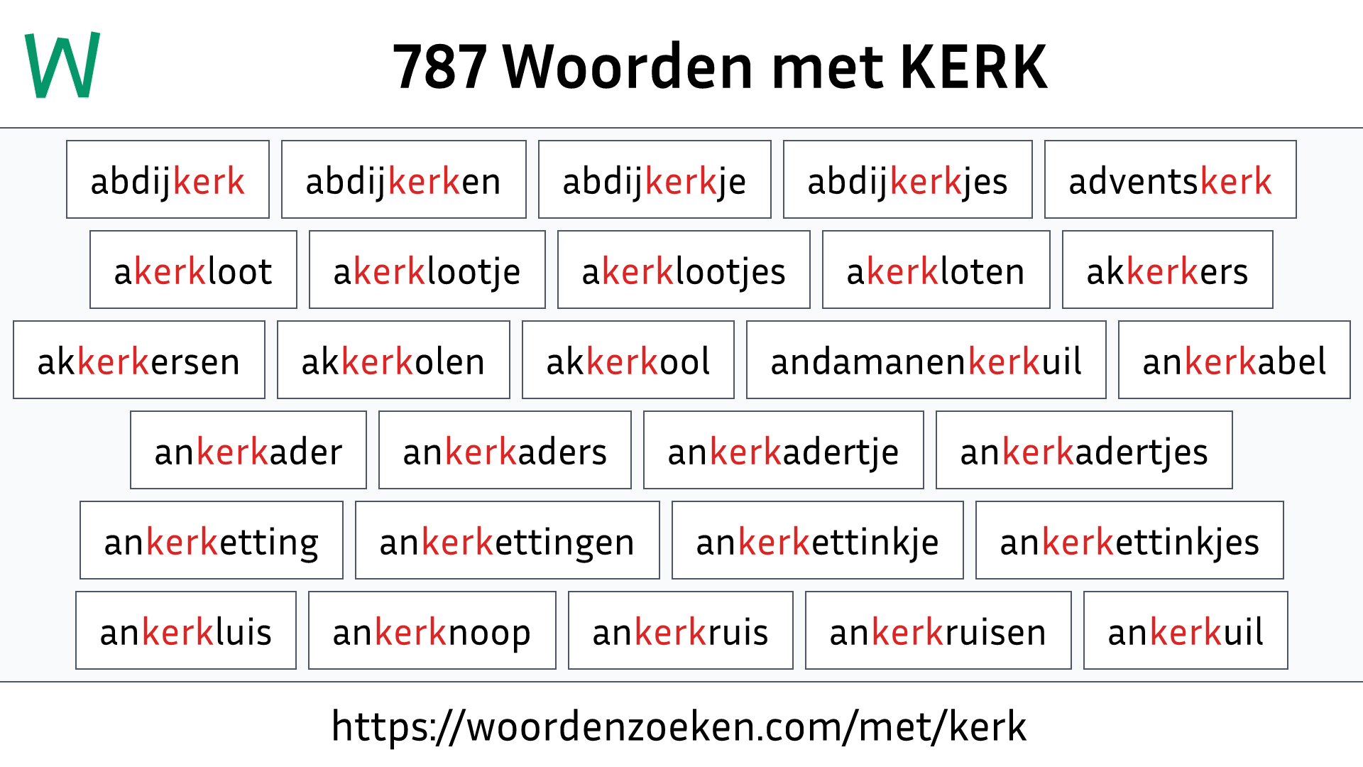 Woorden met KERK