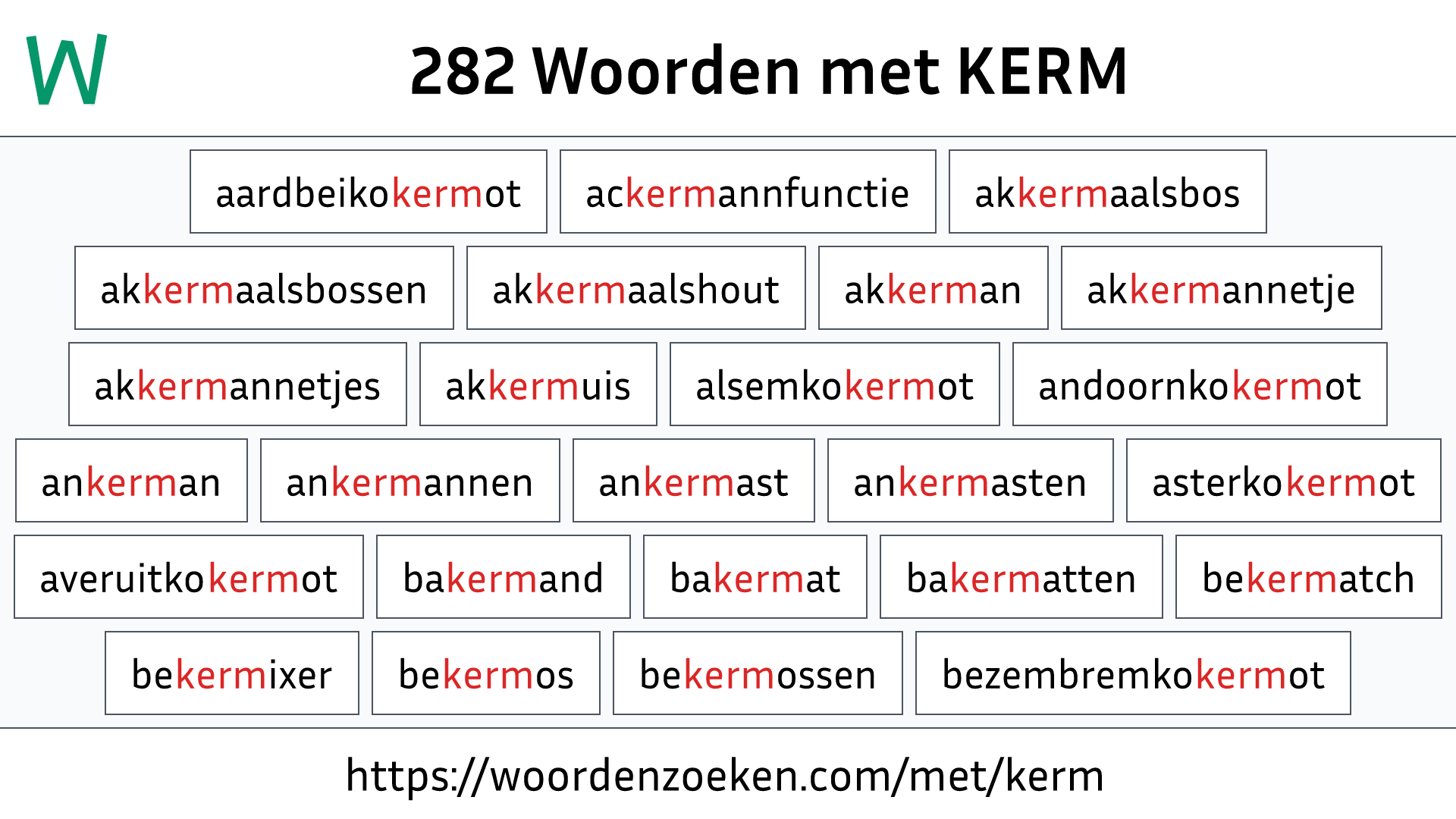 Woorden met KERM
