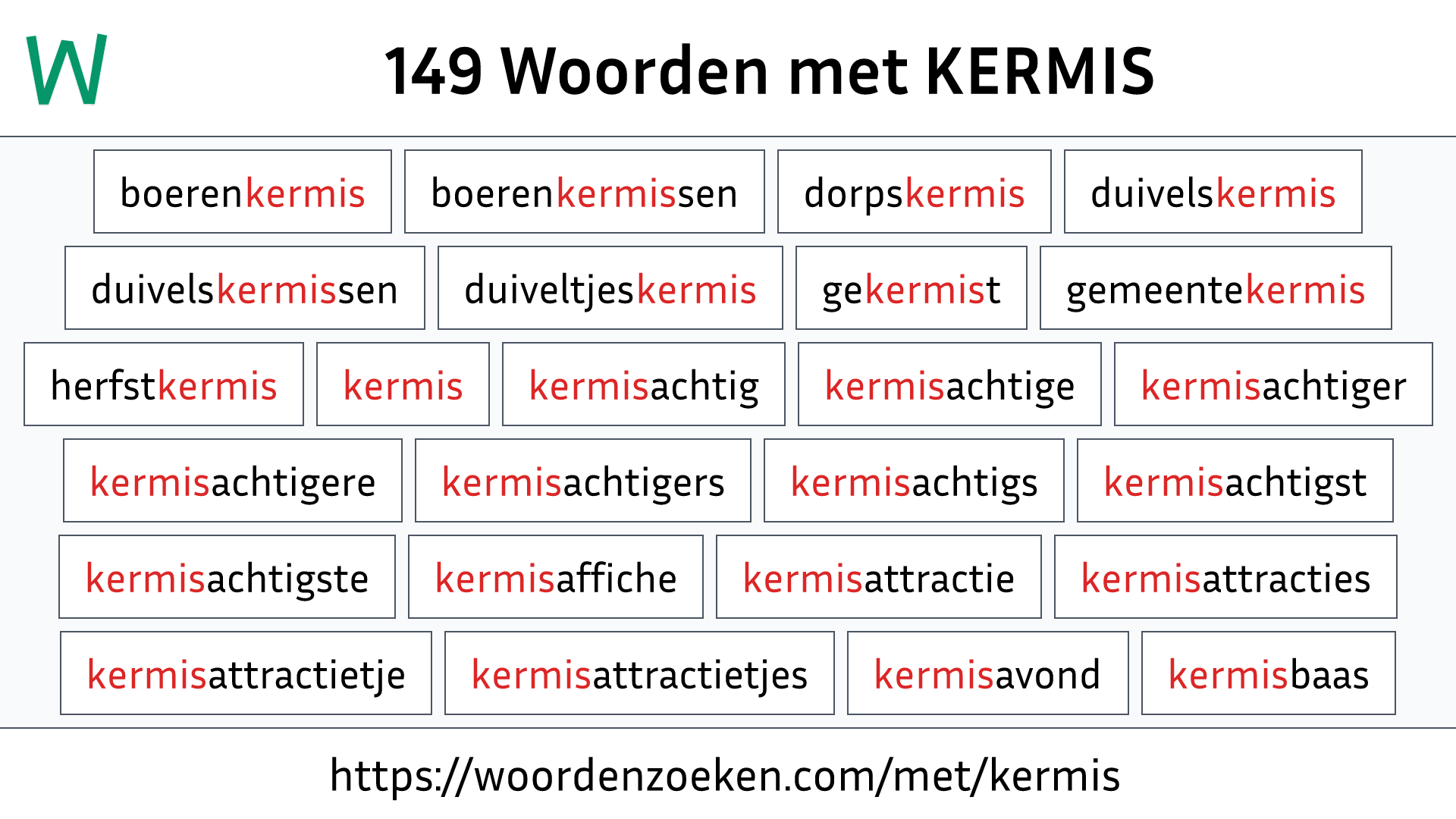 Woorden met KERMIS