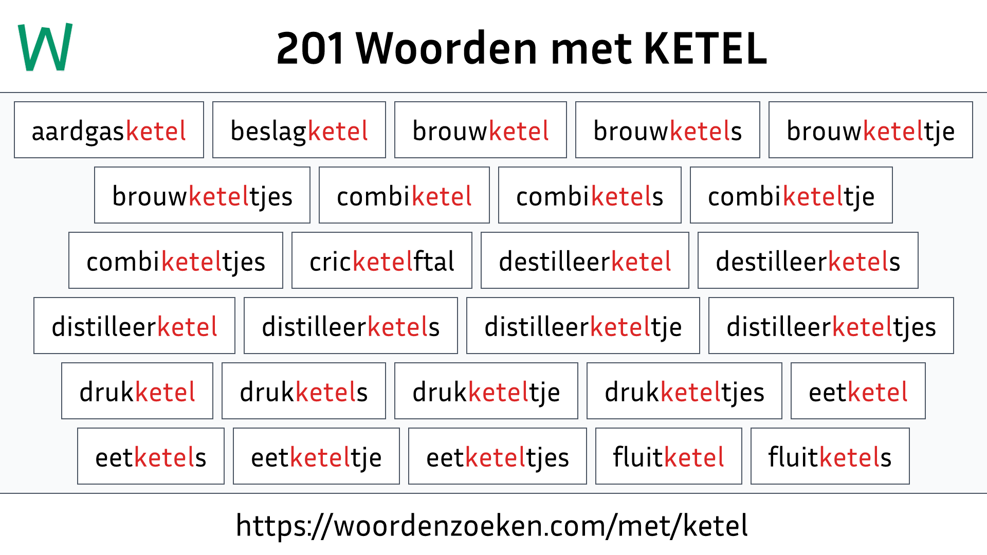 Woorden met KETEL