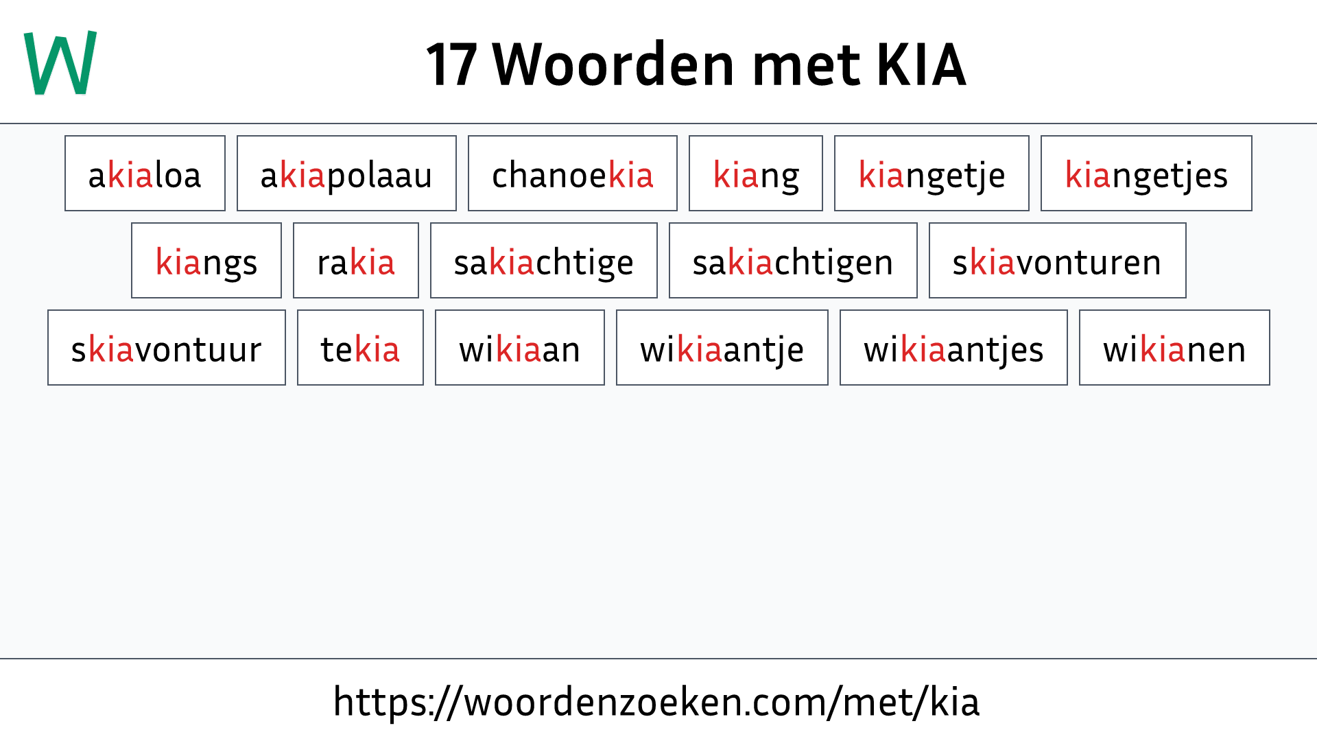 Woorden met KIA