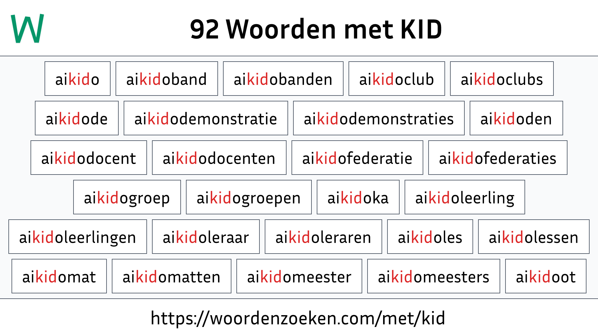 Woorden met KID