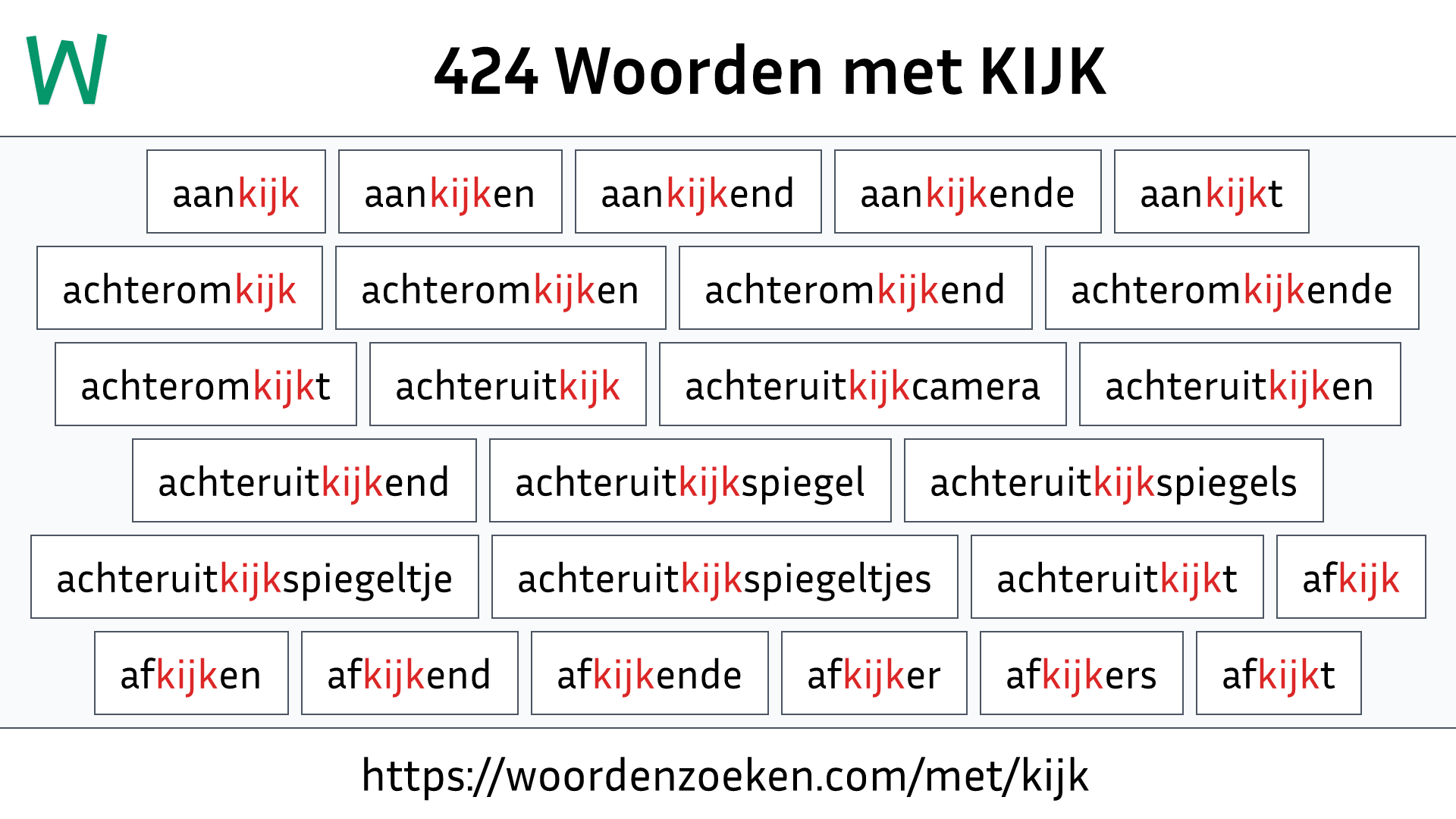 Woorden met KIJK