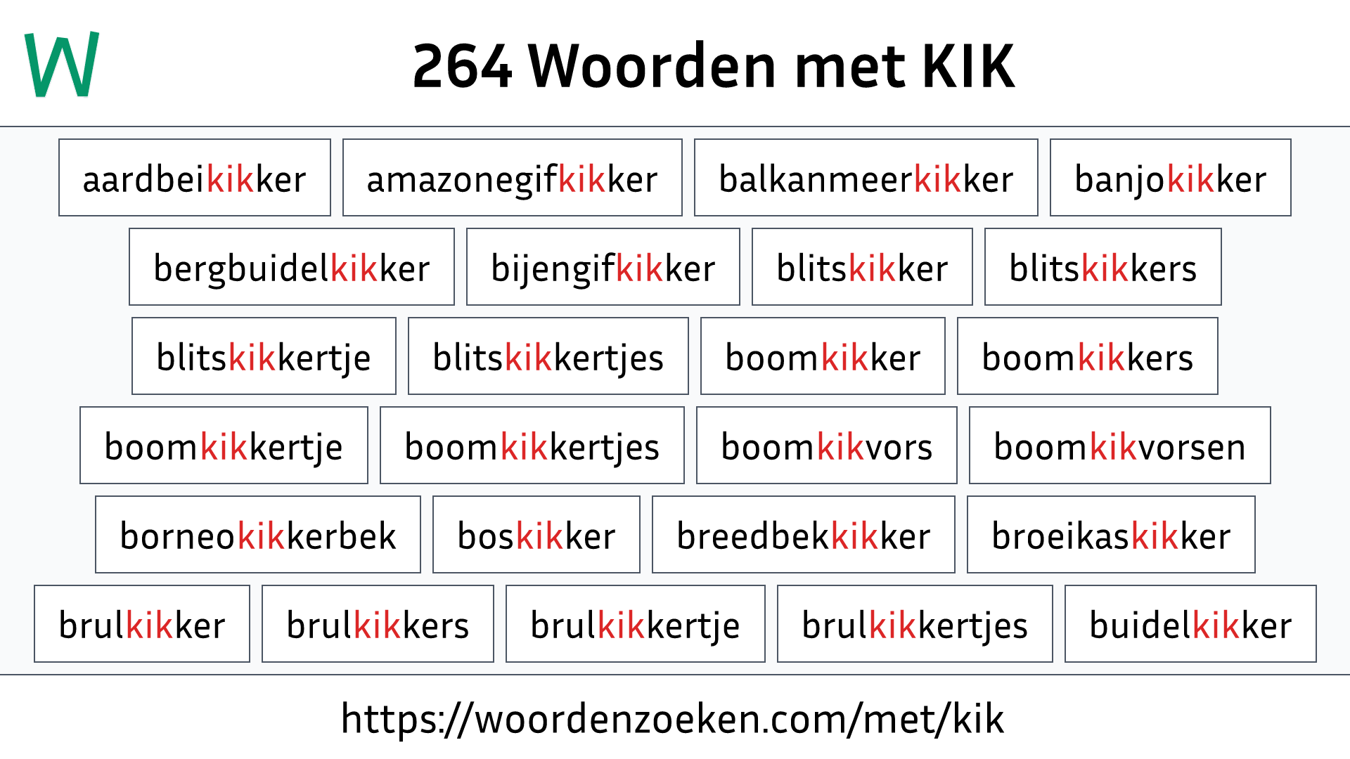 Woorden met KIK