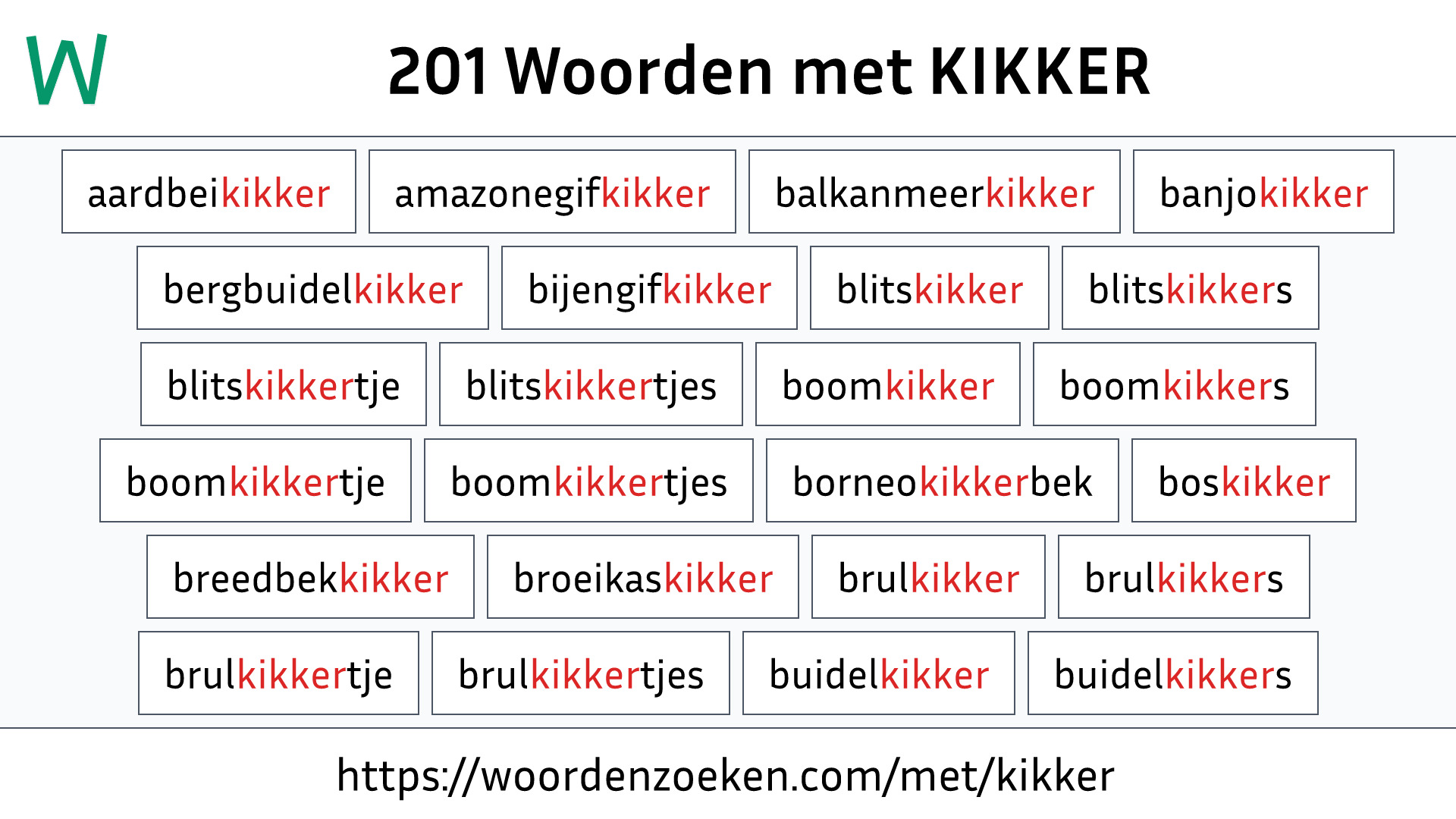 Woorden met KIKKER