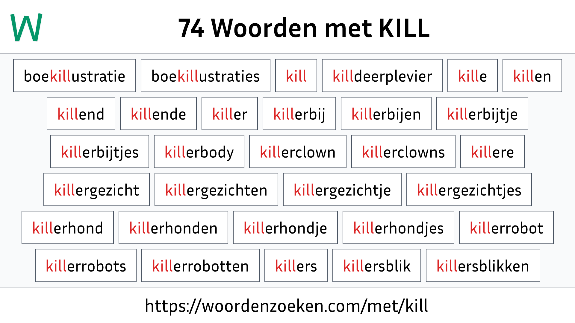 Woorden met KILL