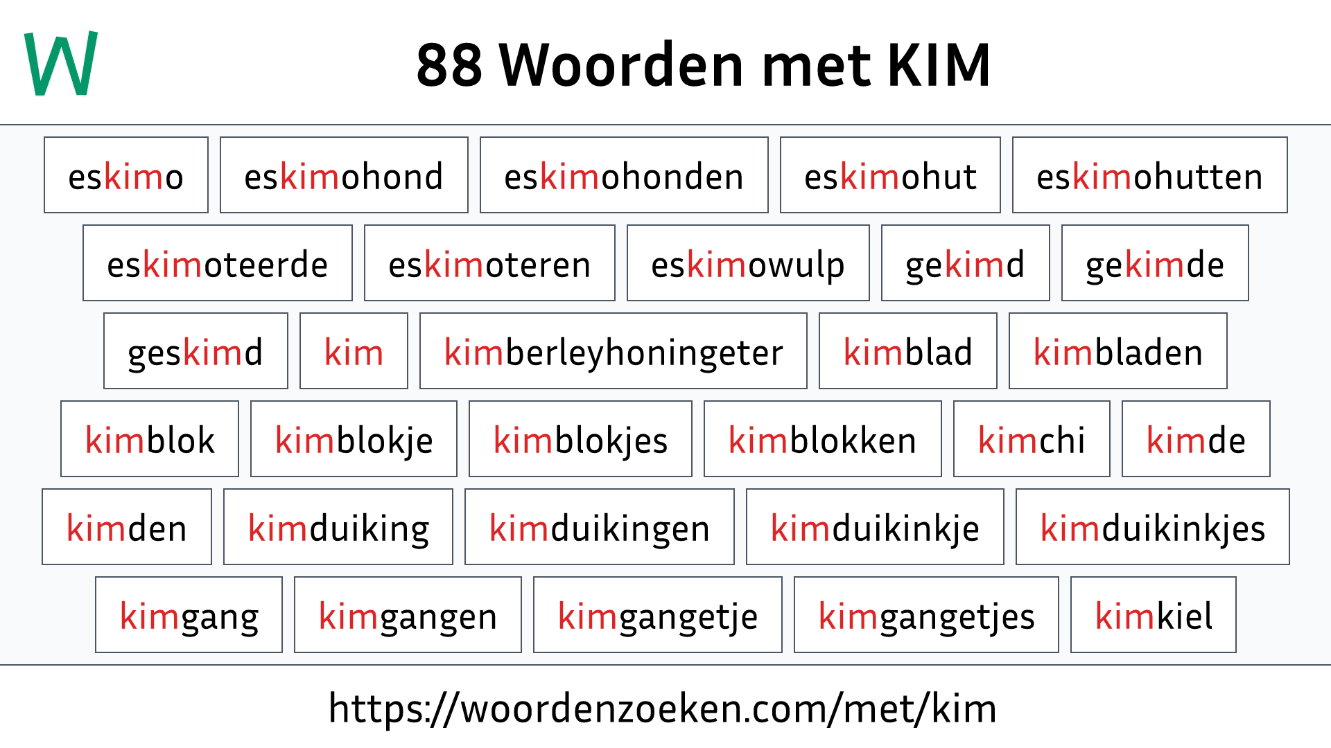 Woorden met KIM