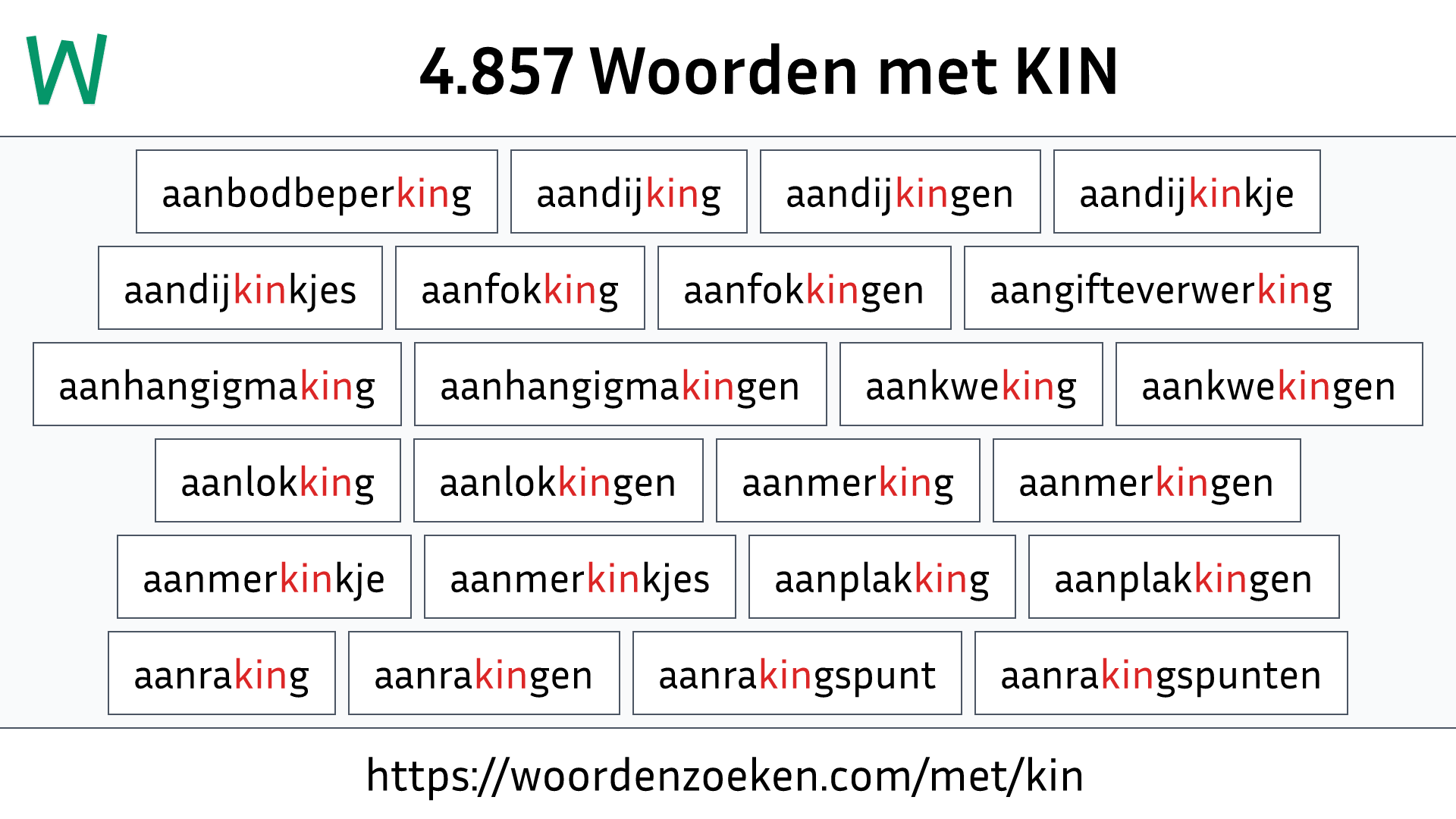 Woorden met KIN