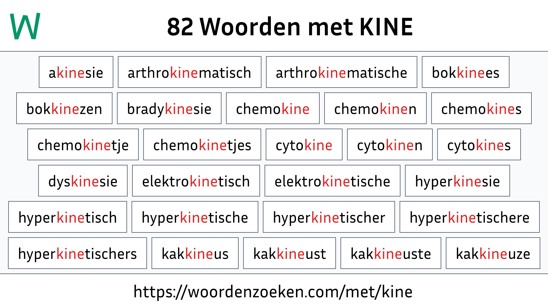 Woorden met KINE