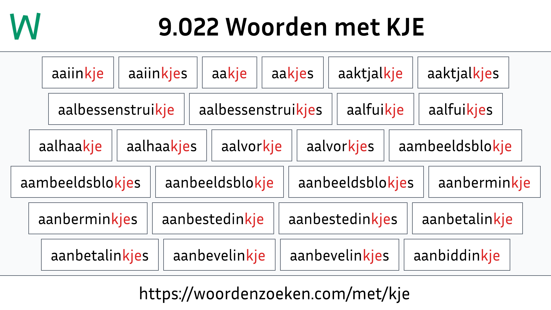 Woorden met KJE