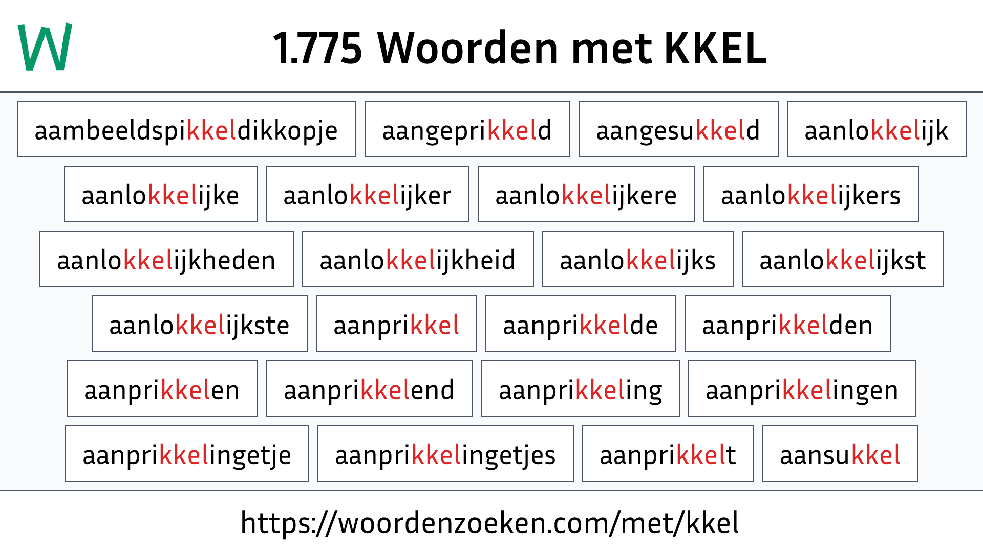 Woorden met KKEL