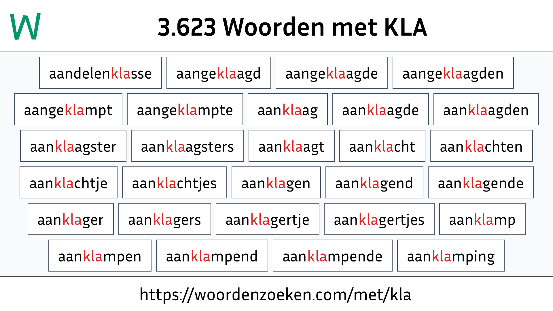 Woorden met KLA