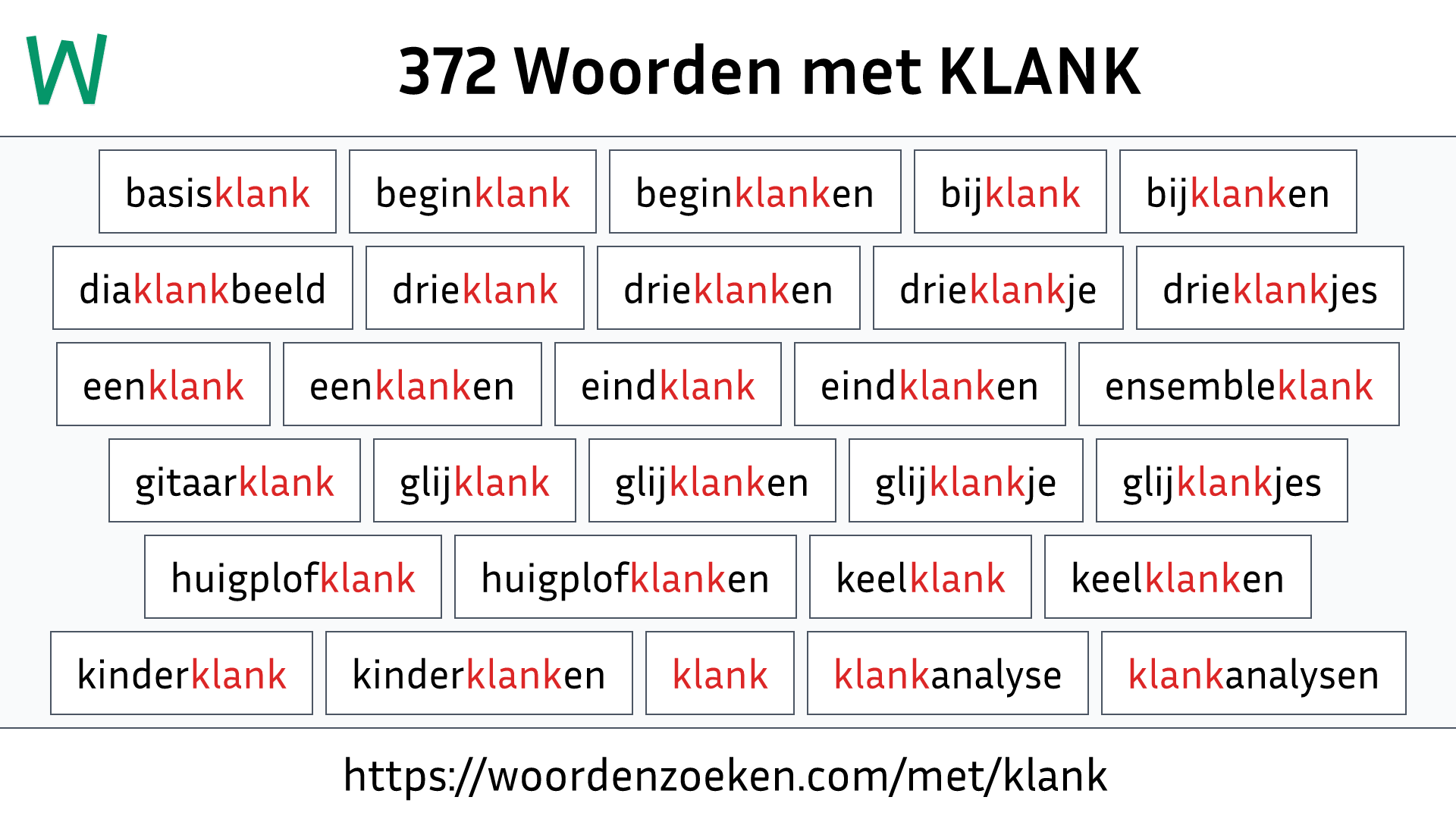 Woorden met KLANK