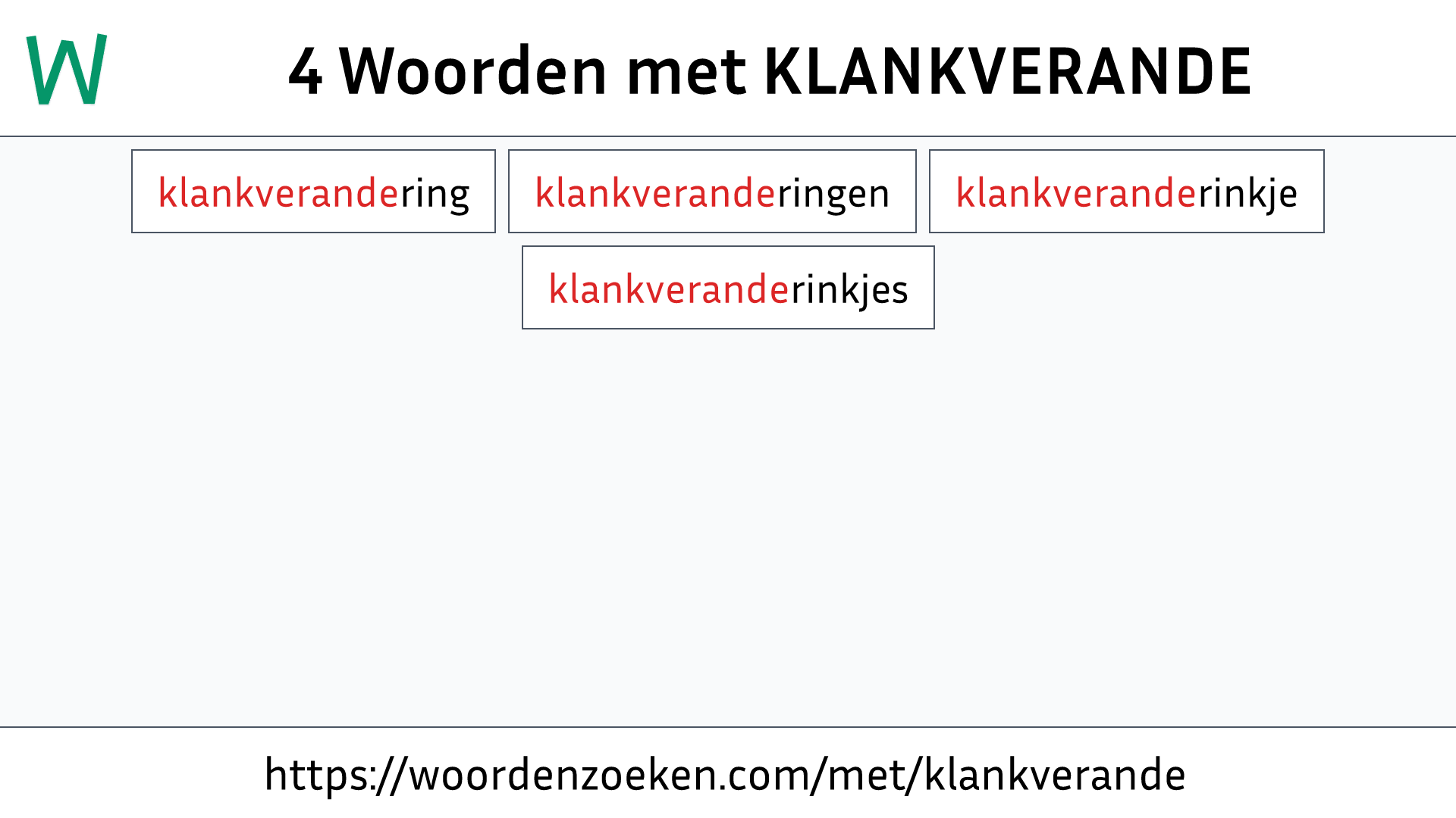 Woorden met KLANKVERANDE