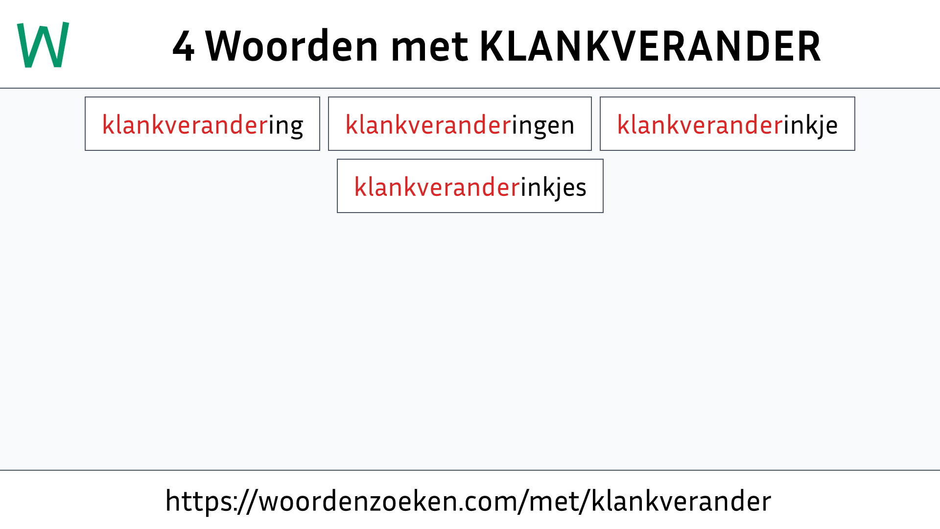 Woorden met KLANKVERANDER