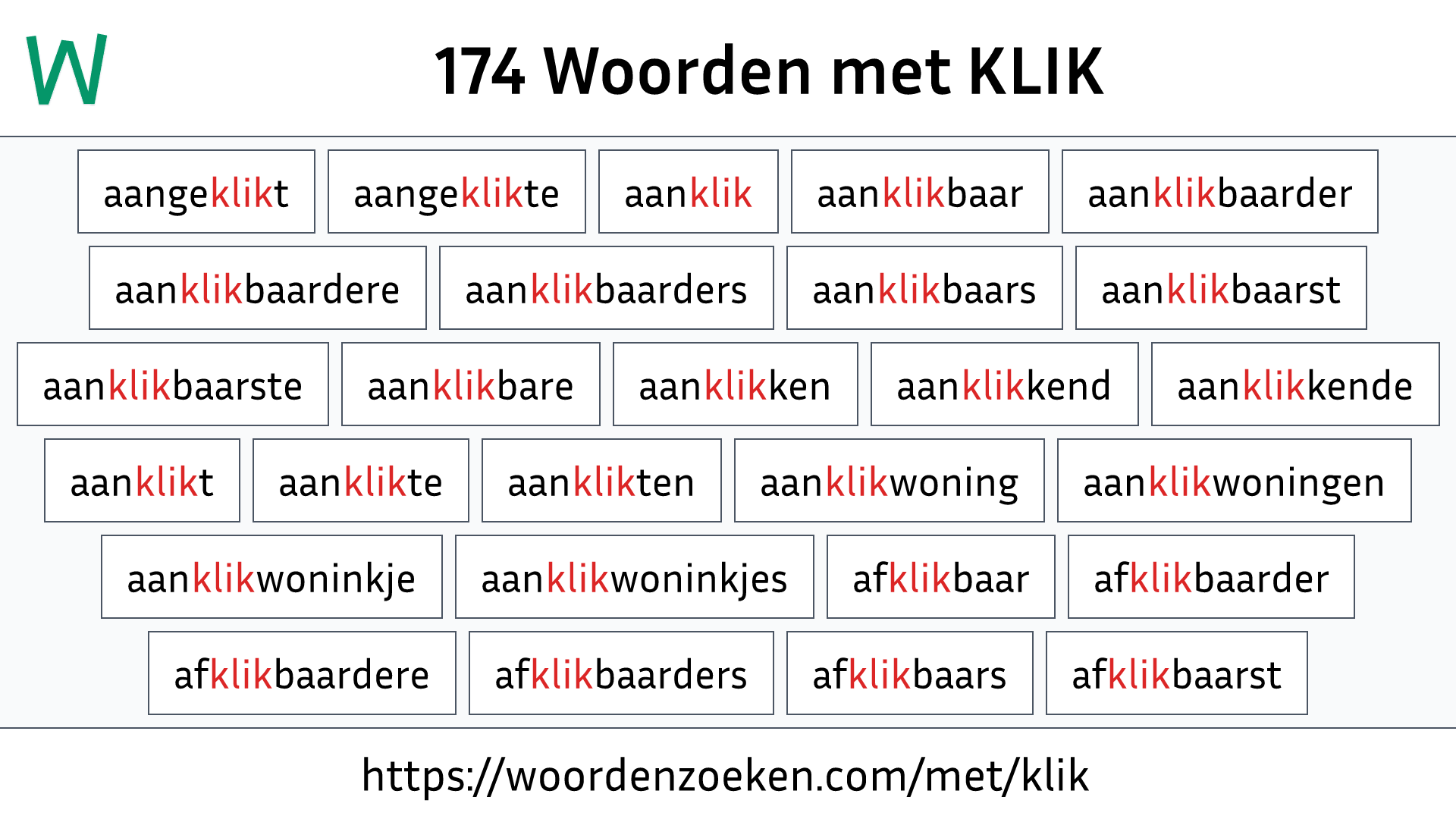 Woorden met KLIK