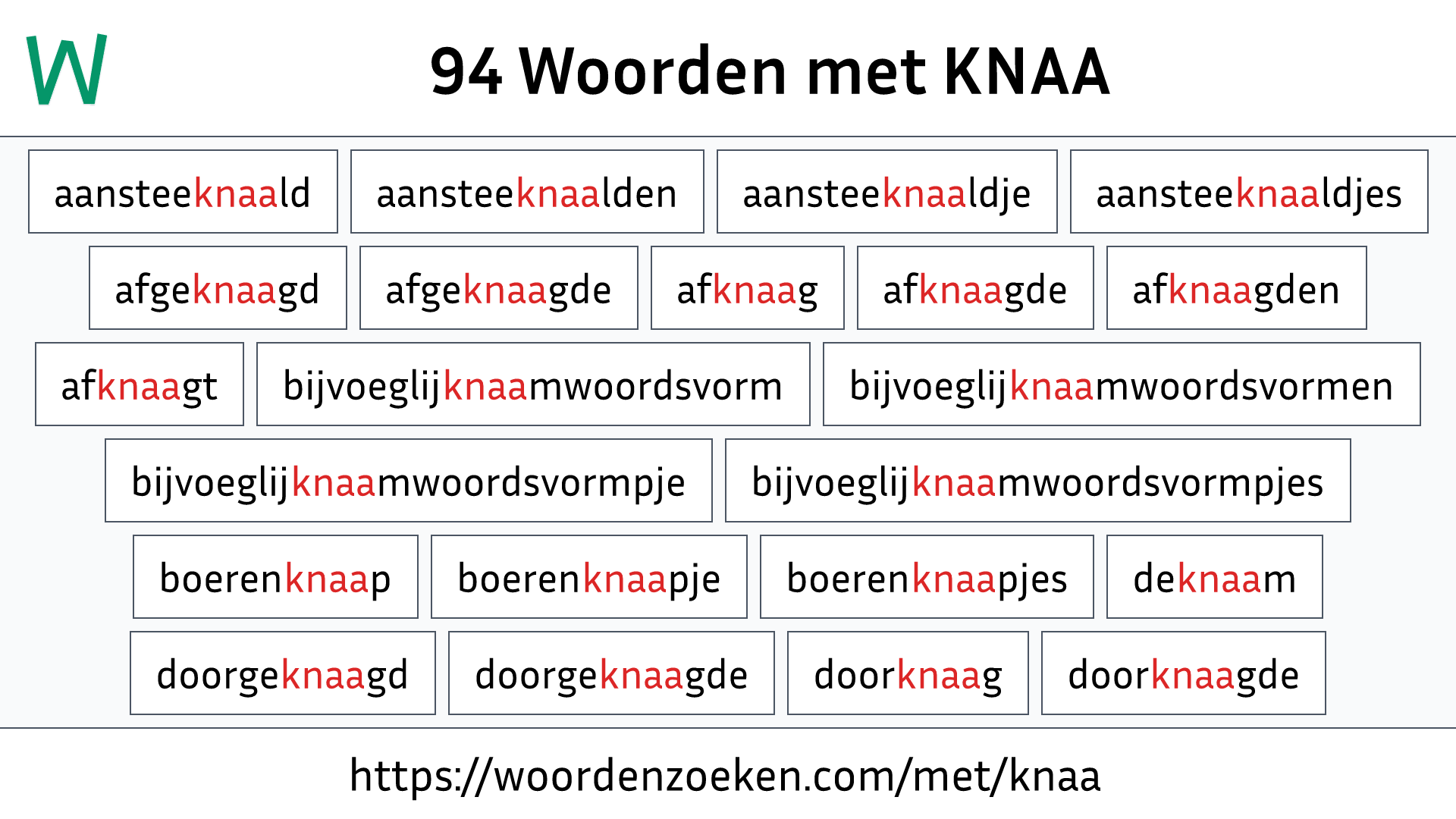 Woorden met KNAA