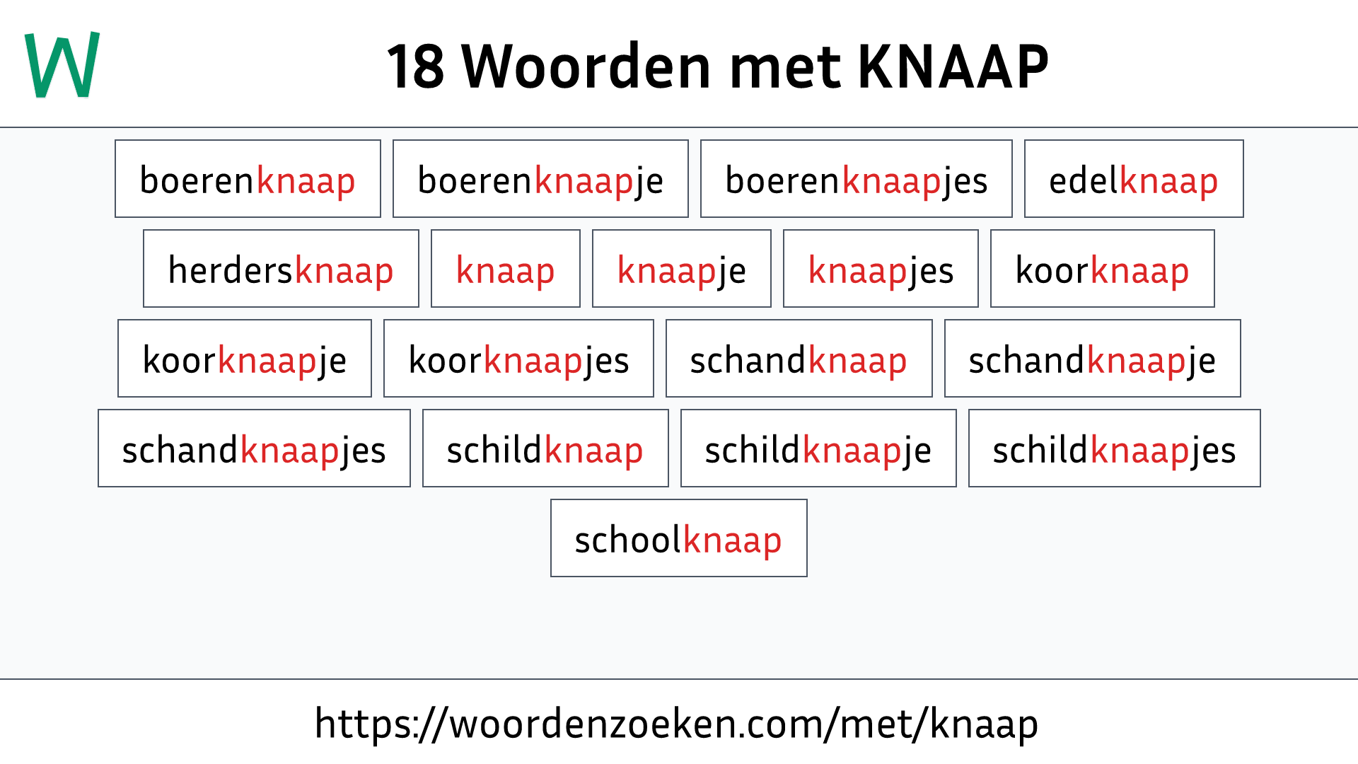 Woorden met KNAAP