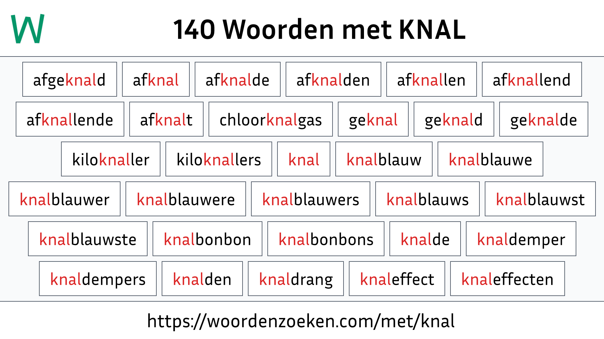 Woorden met KNAL