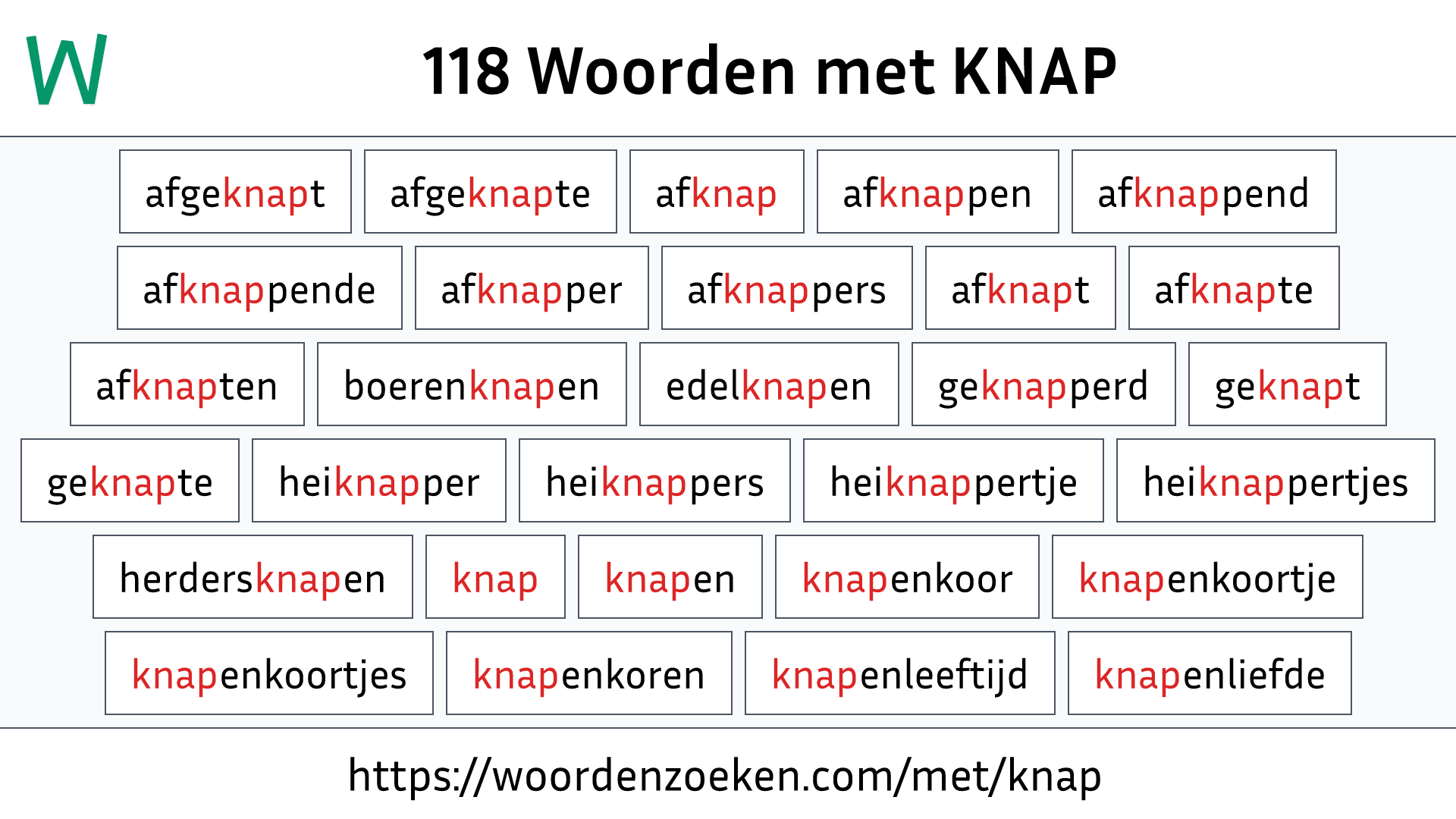 Woorden met KNAP