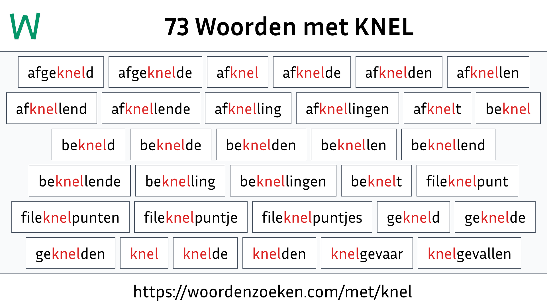 Woorden met KNEL