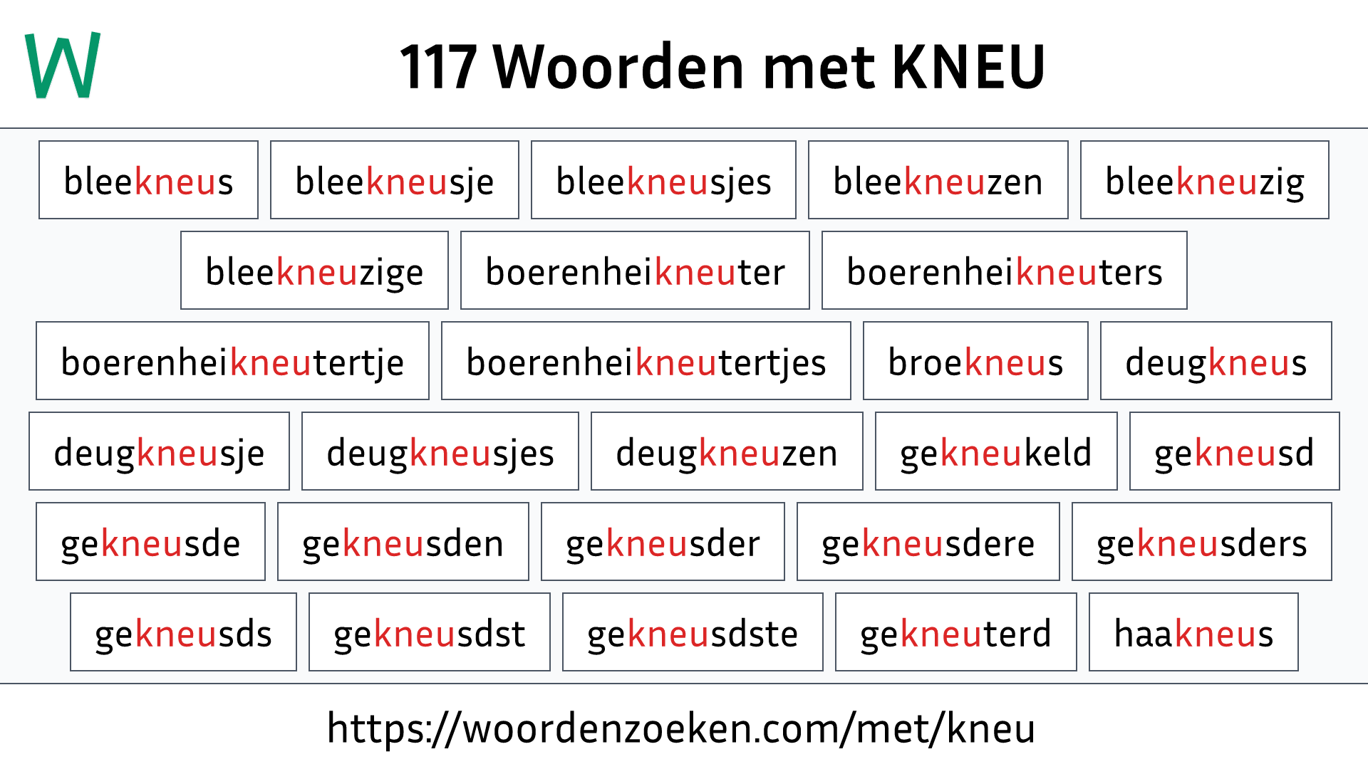 Woorden met KNEU