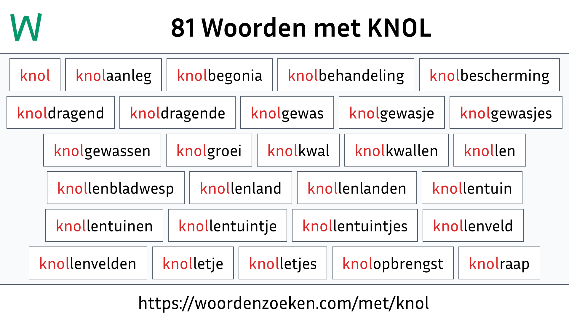 Woorden met KNOL