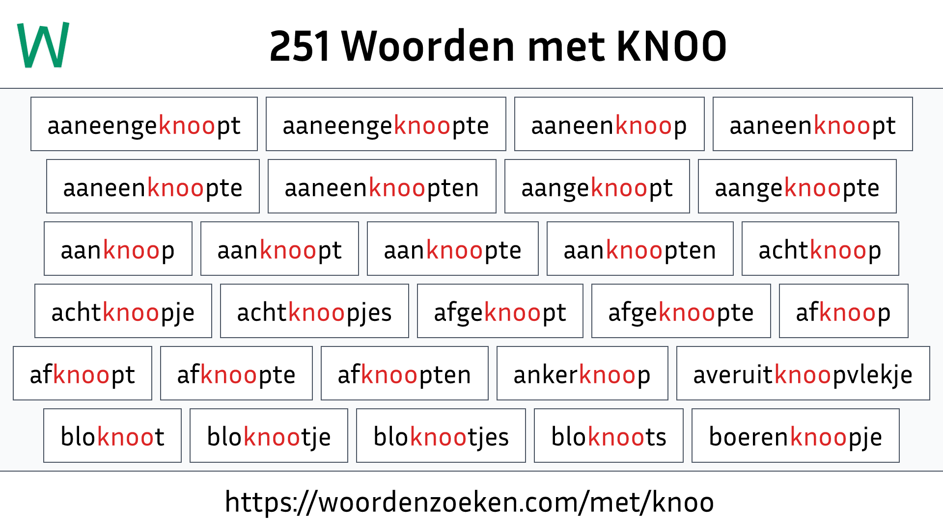Woorden met KNOO
