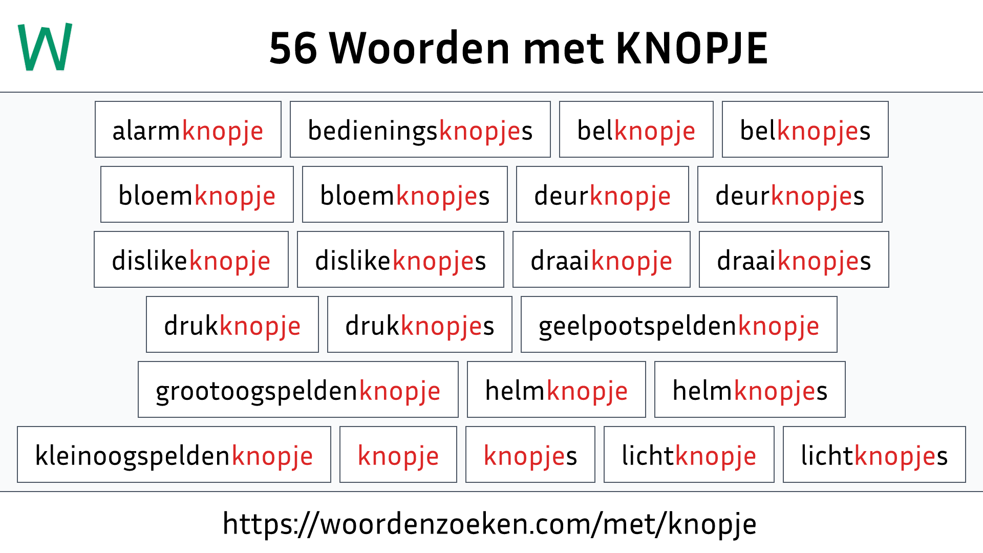 Woorden met KNOPJE