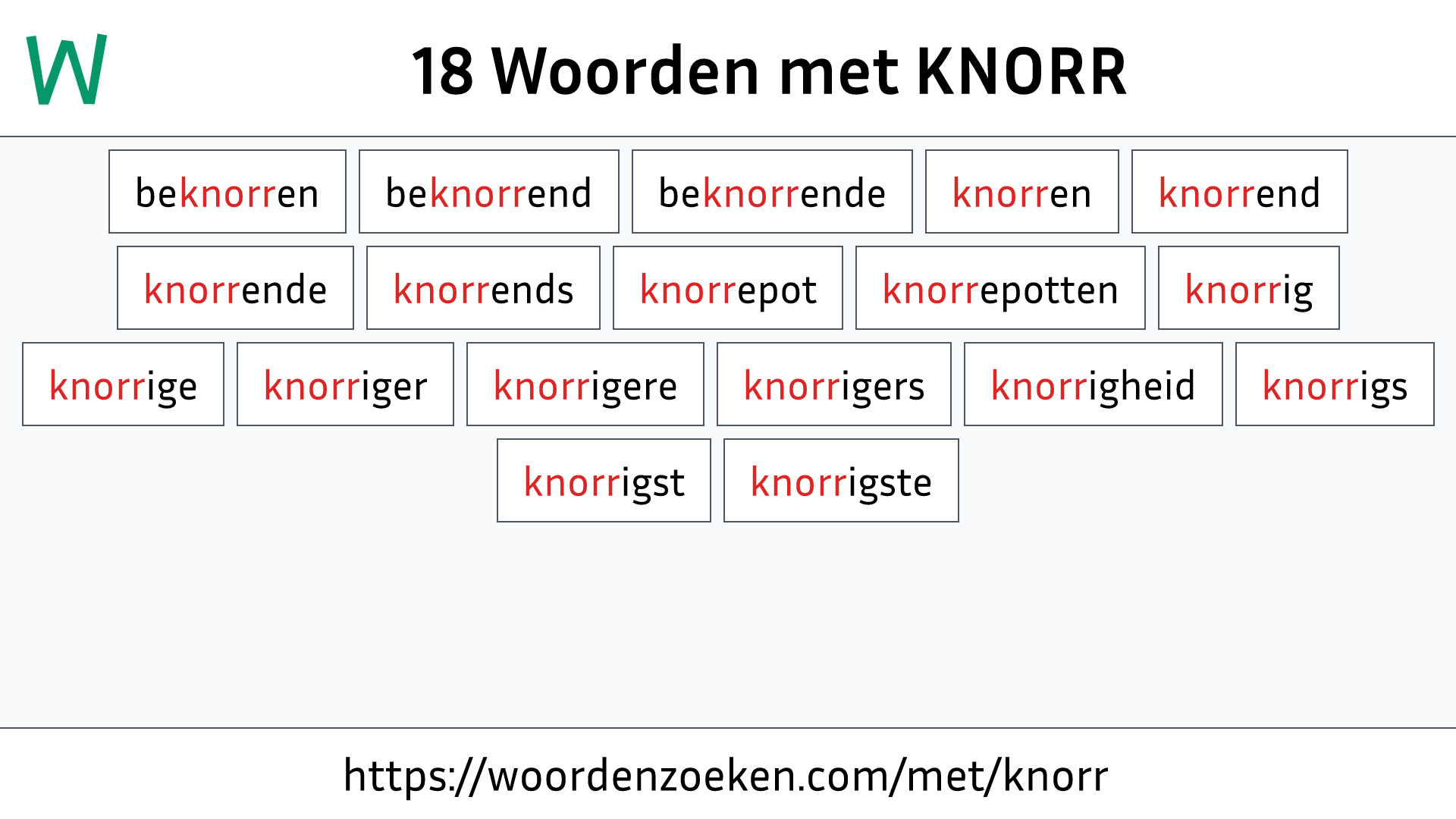 Woorden met KNORR